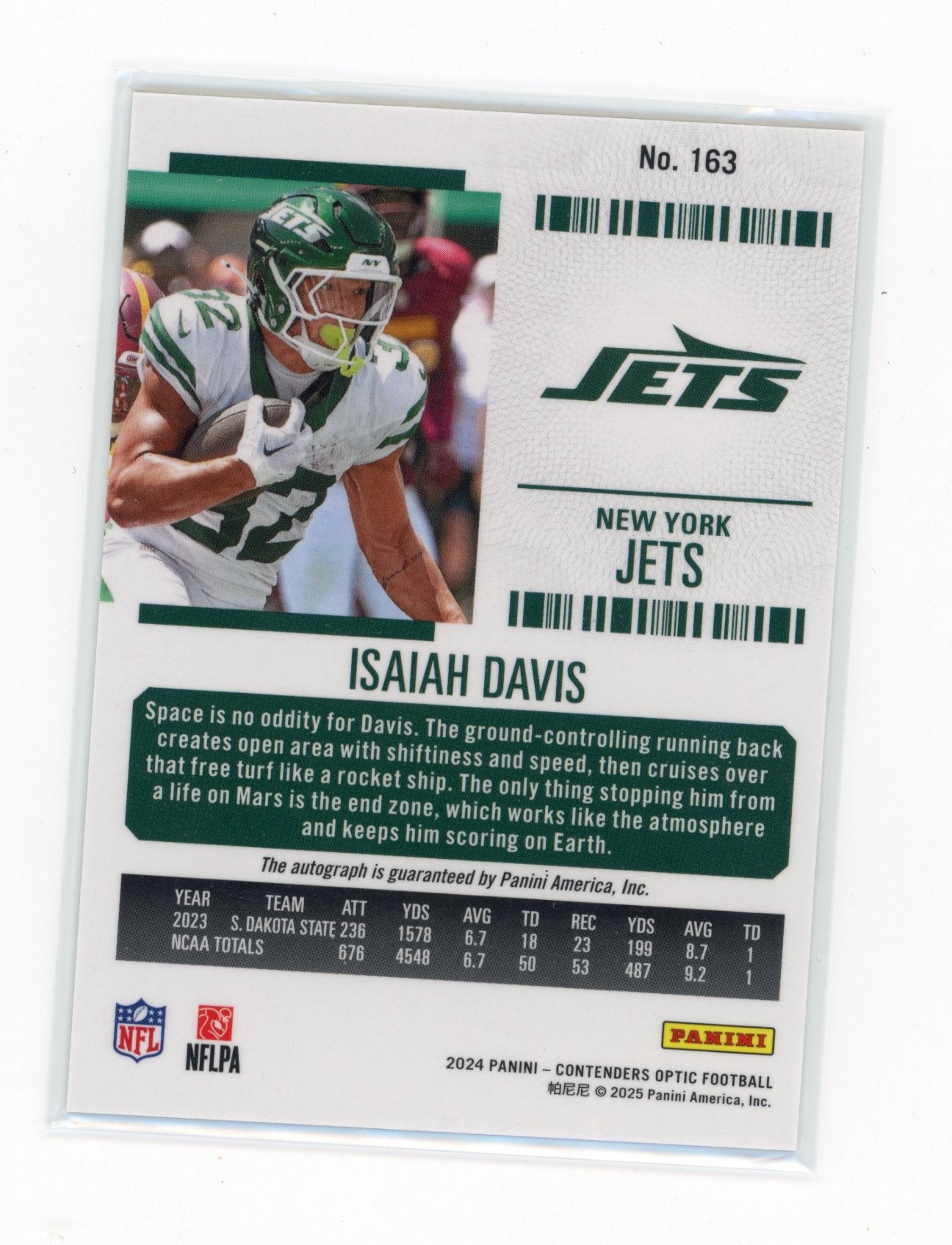 2024 Panini Contenders Optic Isaiah Davis #163 New York Jets