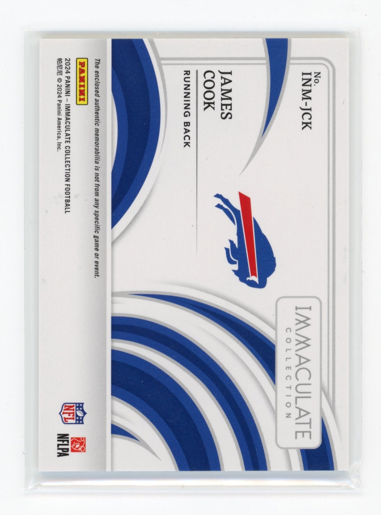 2024 Panini Immaculate Collection James Cook #INM-JCK Immaculate Numbers Memorabilia #/88 Buffalo Bills
