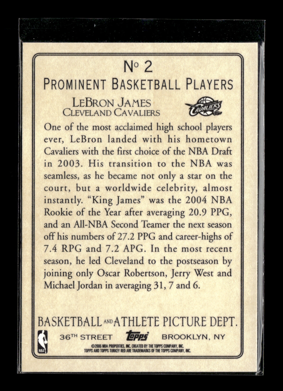 2006-07 Topps Turkey Red LeBron James #2 Cleveland Cavaliers