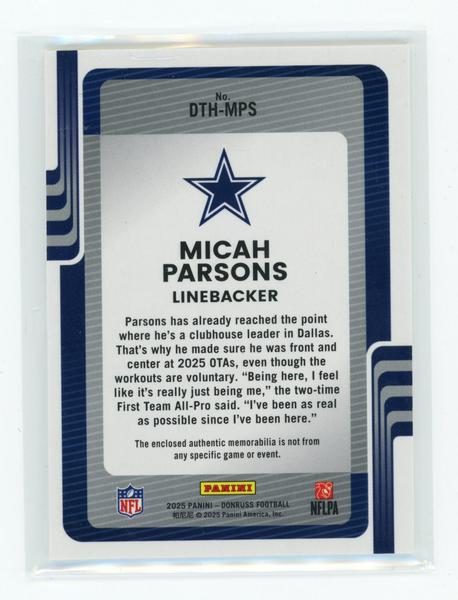 2025 Donruss Micah Parsons #DTH-MPS Donruss Threads Dallas Cowboys