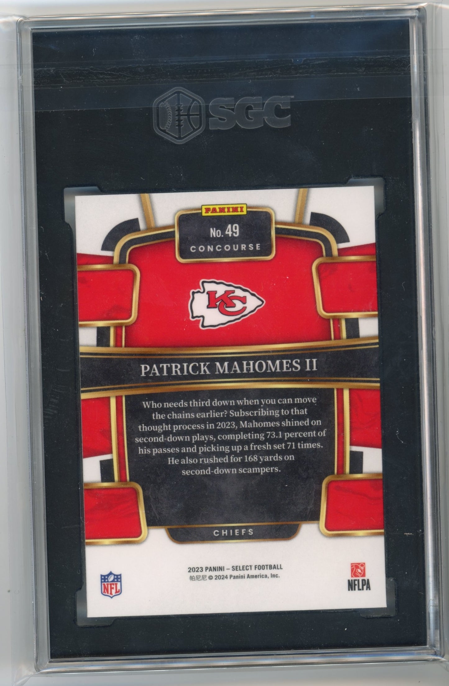 2023 Panini Select Patrick Mahomes II #49 Kansas City Chiefs