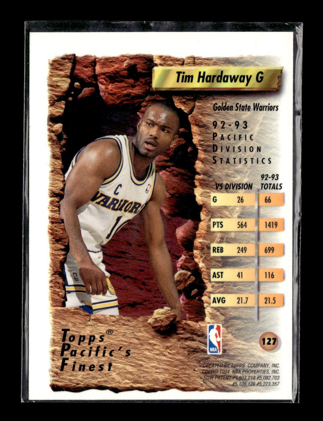 1993-94 Finest Tim Hardaway #127 Refractors Golden State Warriors