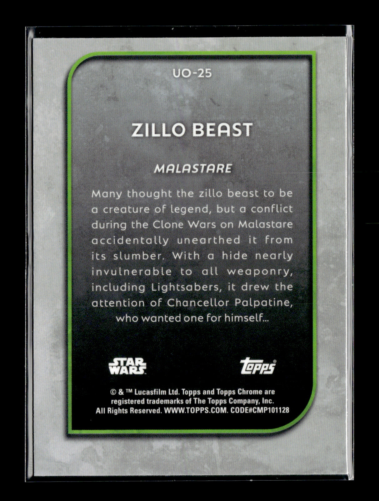 2025 Topps Chrome Star Wars Zillo Beast #UO-25 Outer World Oddities