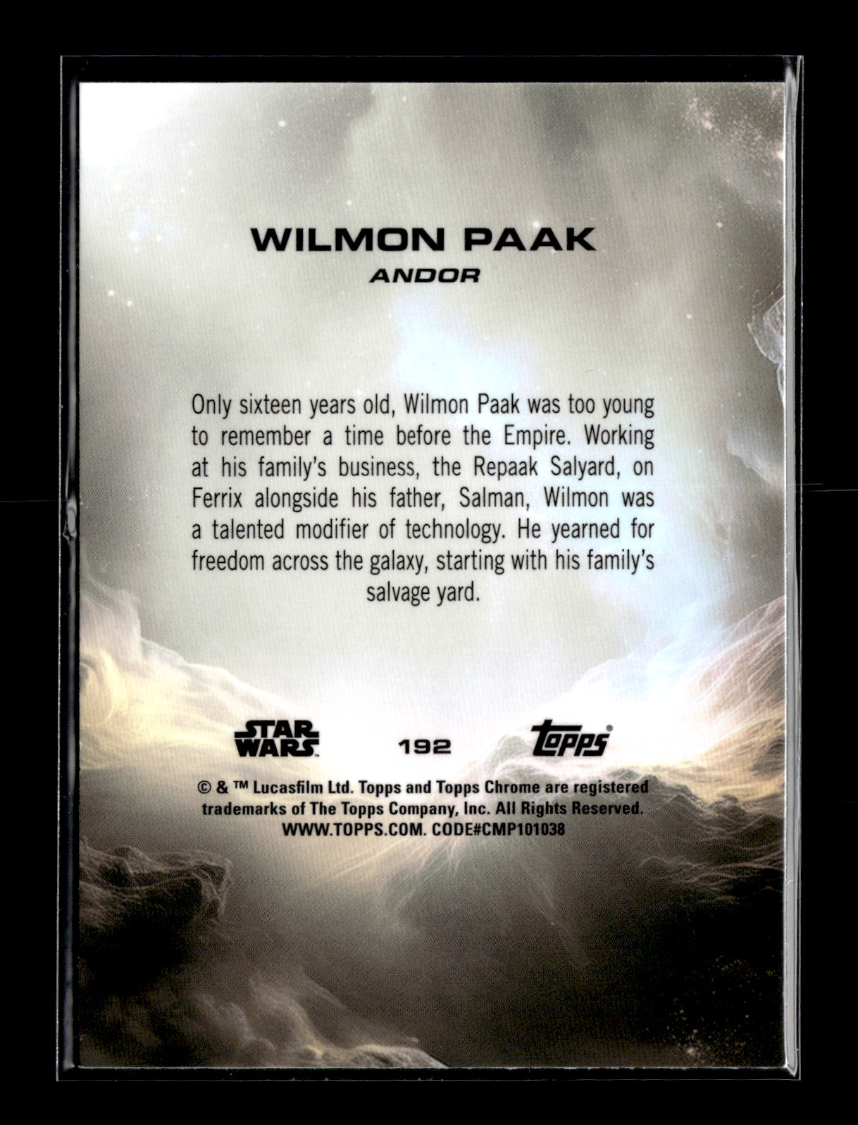 2025 Topps Chrome Star Wars Wilmon Paak #192