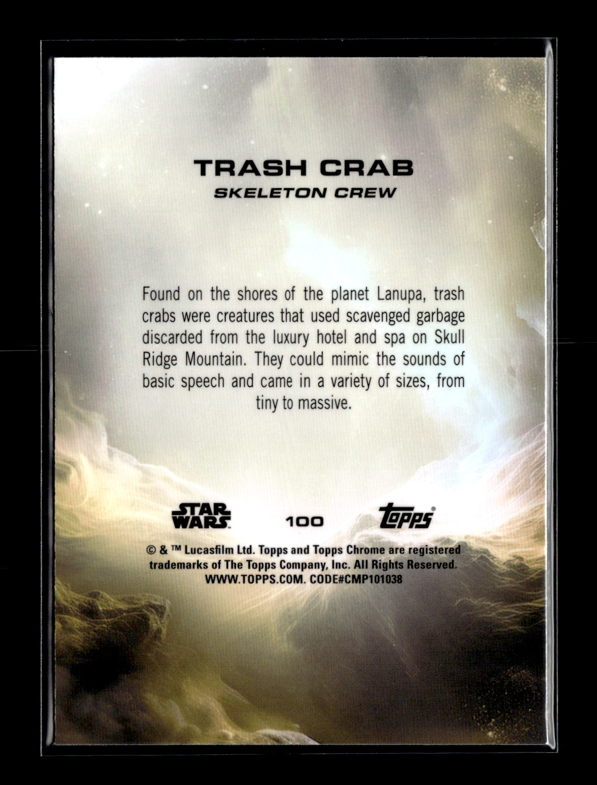 2025 Topps Chrome Star Wars Trash crab #100
