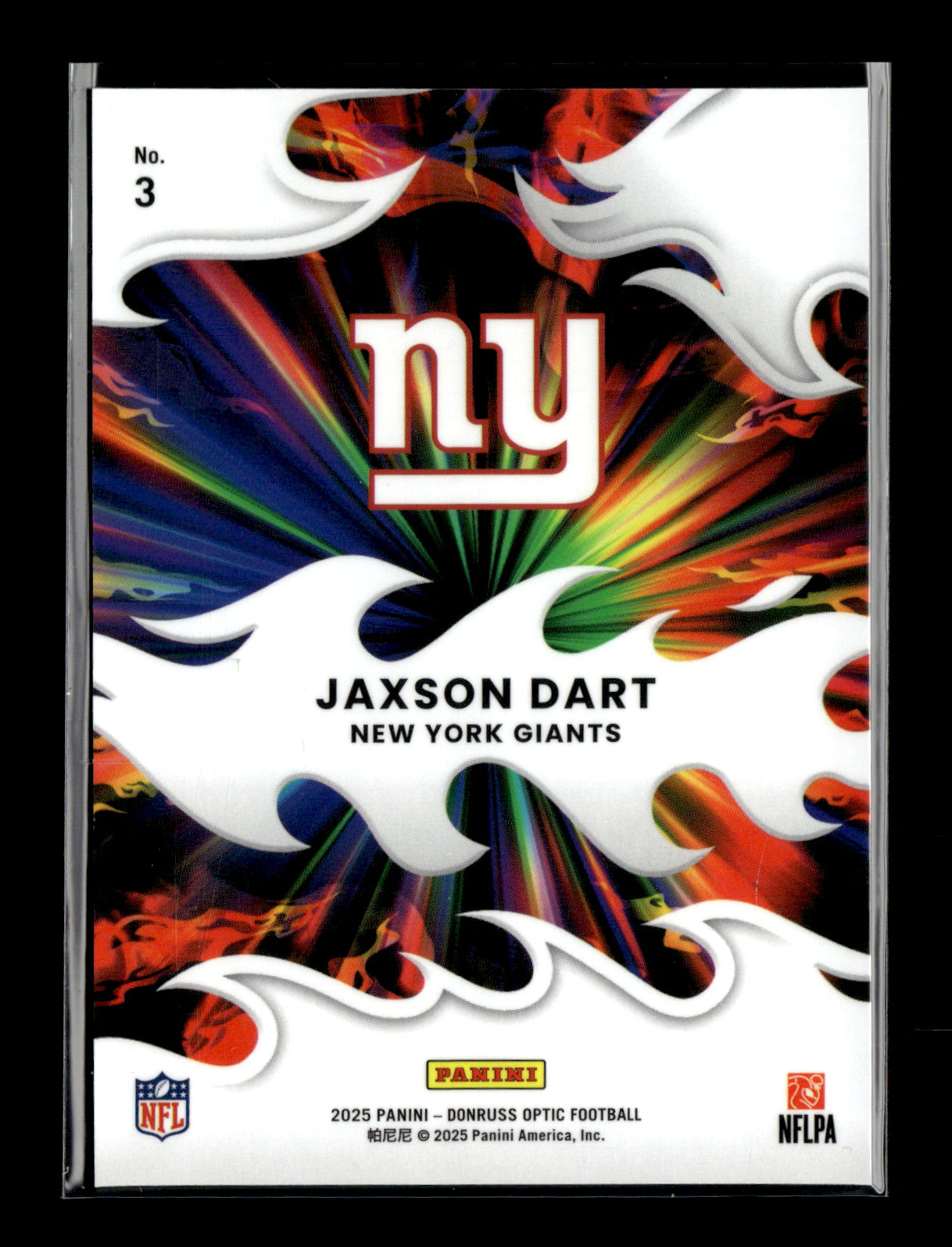 2025 Donruss Optic Jaxson Dart #3 Light It Up RC New York Giants