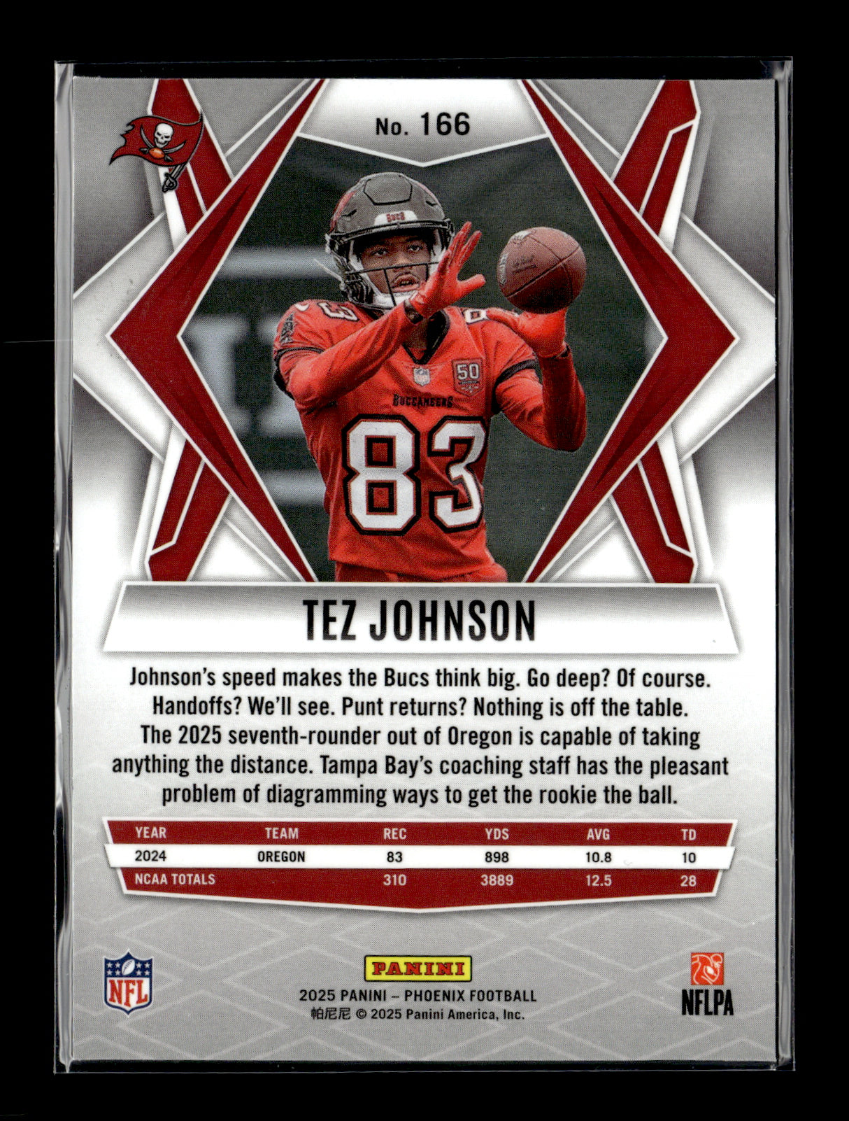 2025 Panini Phoenix Tez Johnson #166 Silver Prizm Tampa Bay Buccaneers