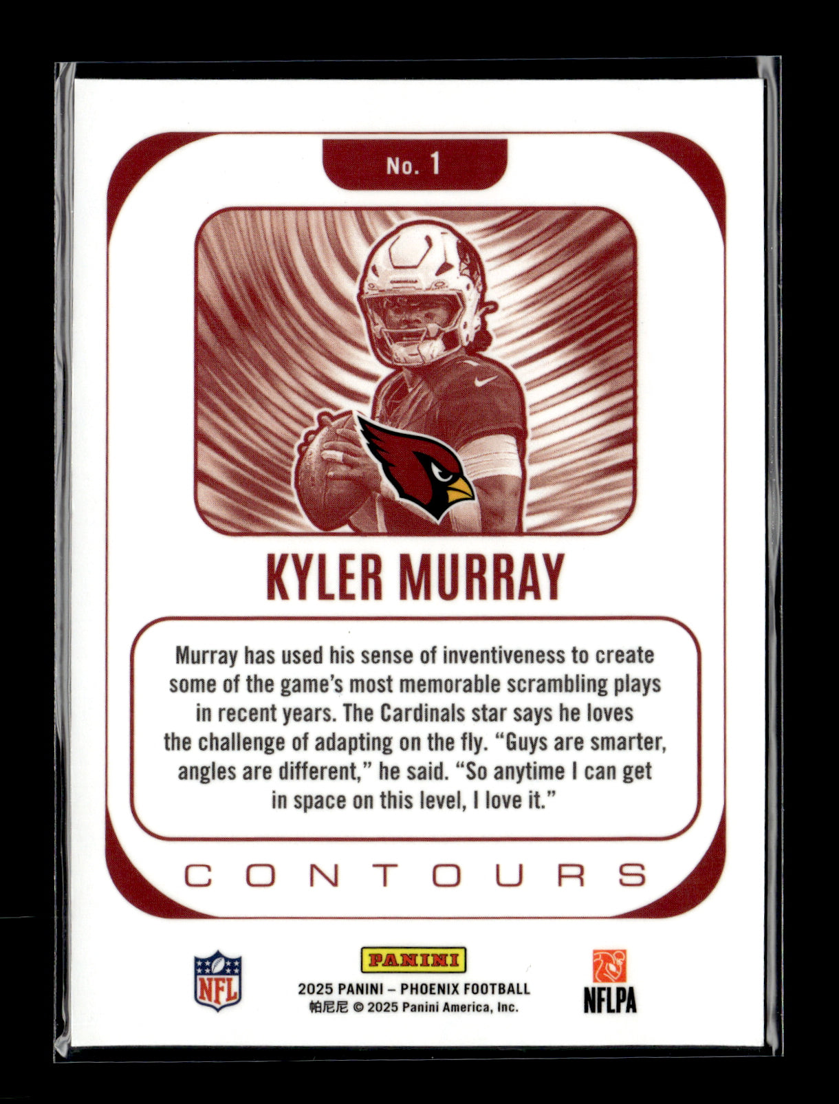 2025 Panini Phoenix Kyler Murray #1 Contours Arizona Cardinals