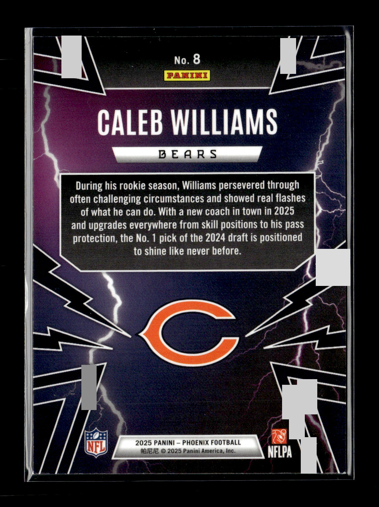 2025 Panini Phoenix Caleb Williams #8 Thunderbirds Chicago Bears