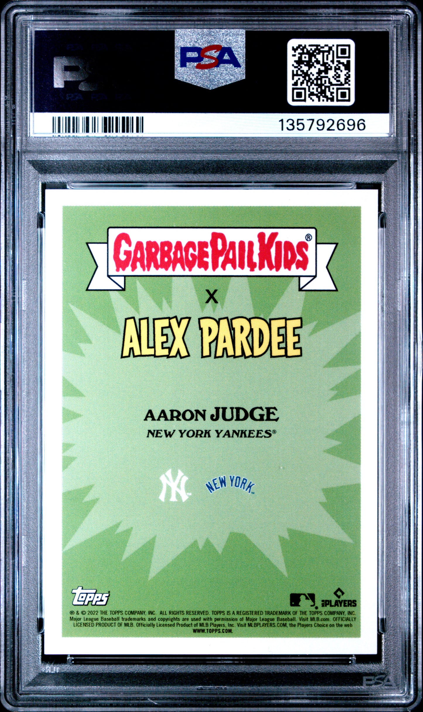 2022 Topps Garbage Pail Kids Gpk X Mlb Series 2 Alex Pardee Begrudged Judge #4b Orange Foil PSA 9
