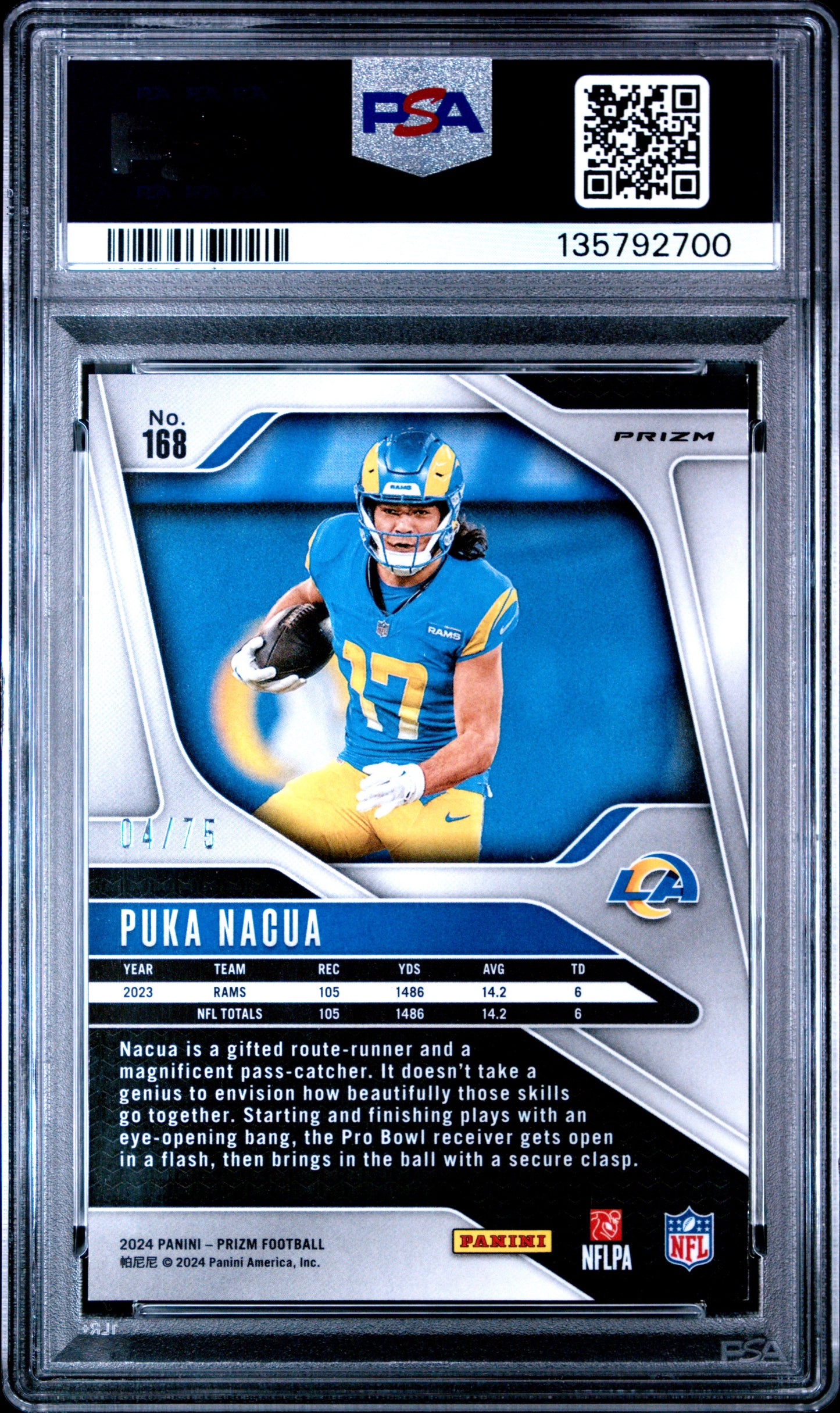 2024 Panini Prizm Puka Nacua #168 Green Scope PSA 9