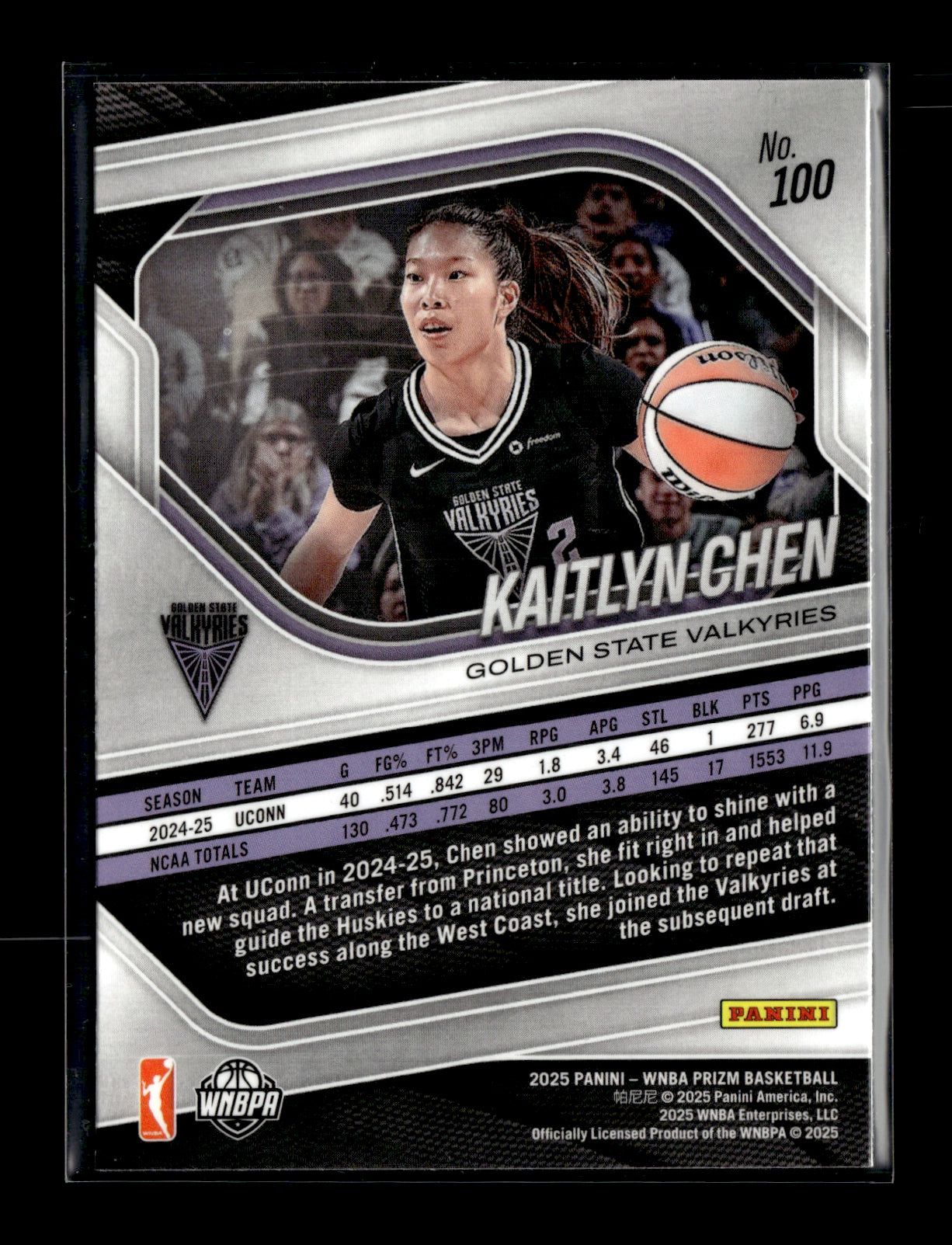 2025 Panini Prizm WNBA Kaitlyn Chen #100 Golden State Valkyries