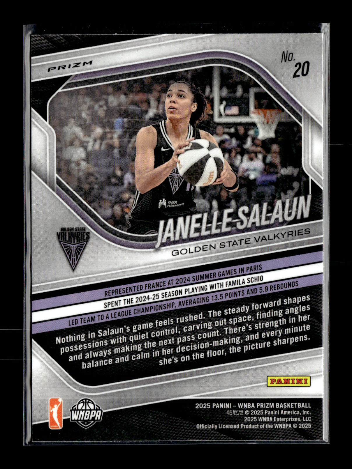 2025 Panini Prizm WNBA Janelle Salaun #20 Ice Prizms Golden State Valkyries