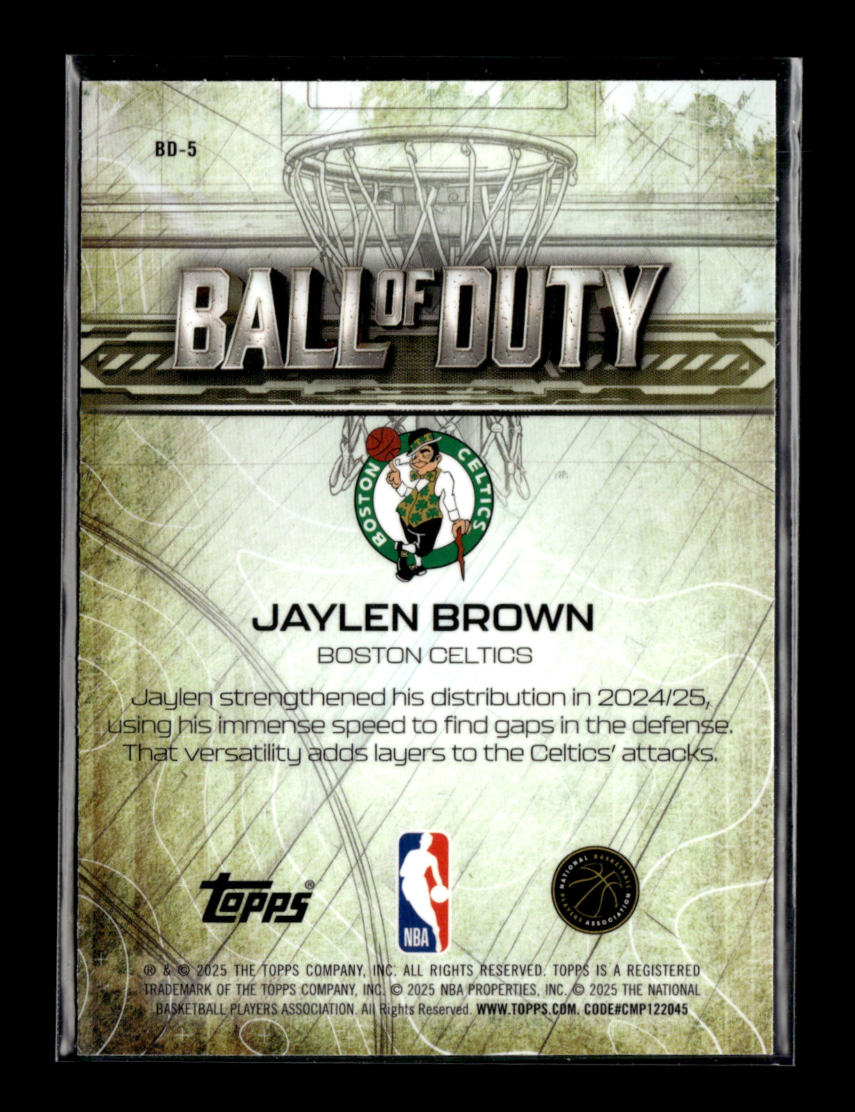2025-26 Topps Chrome Jaylen Brown #BD-5 Ball of Duty Boston Celtics