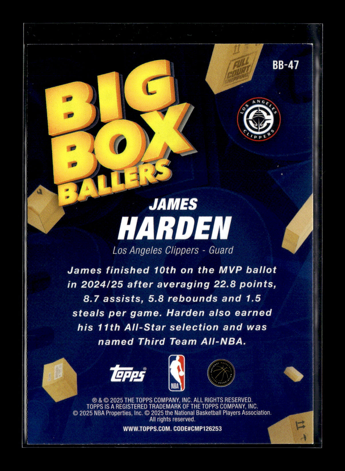 2025-26 Topps James Harden #BB-47 Big Box Ballers Los Angeles Clippers