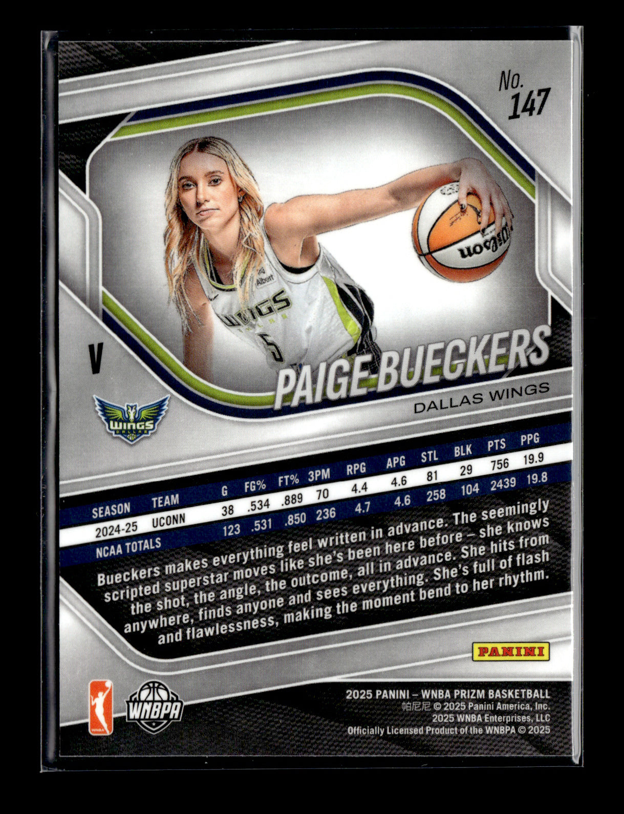2025 Panini Prizm WNBA Paige Bueckers #147 Dallas Wings