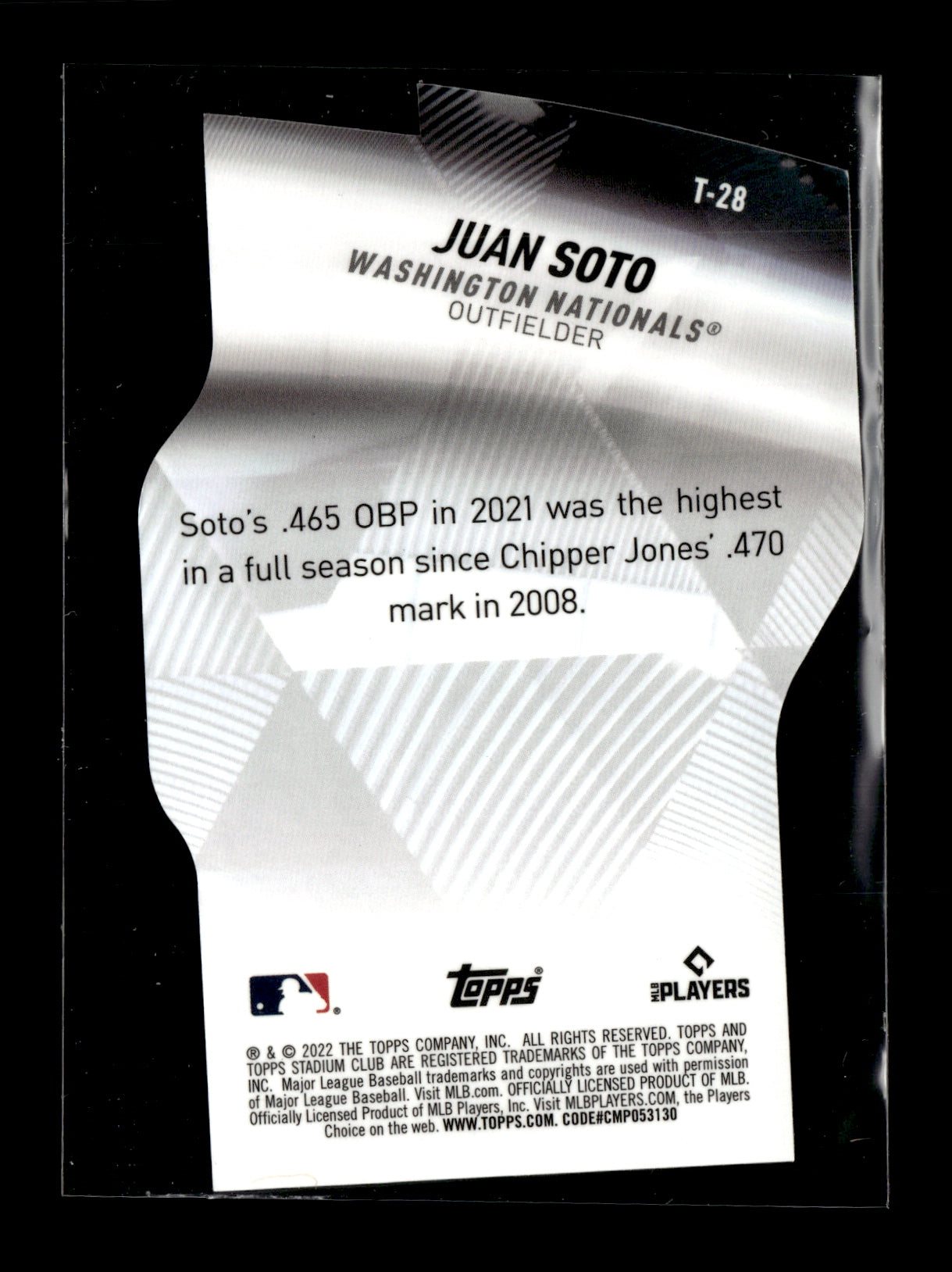 2022 Stadium Club Juan Soto #T-28 Triumvirates Washington Nationals