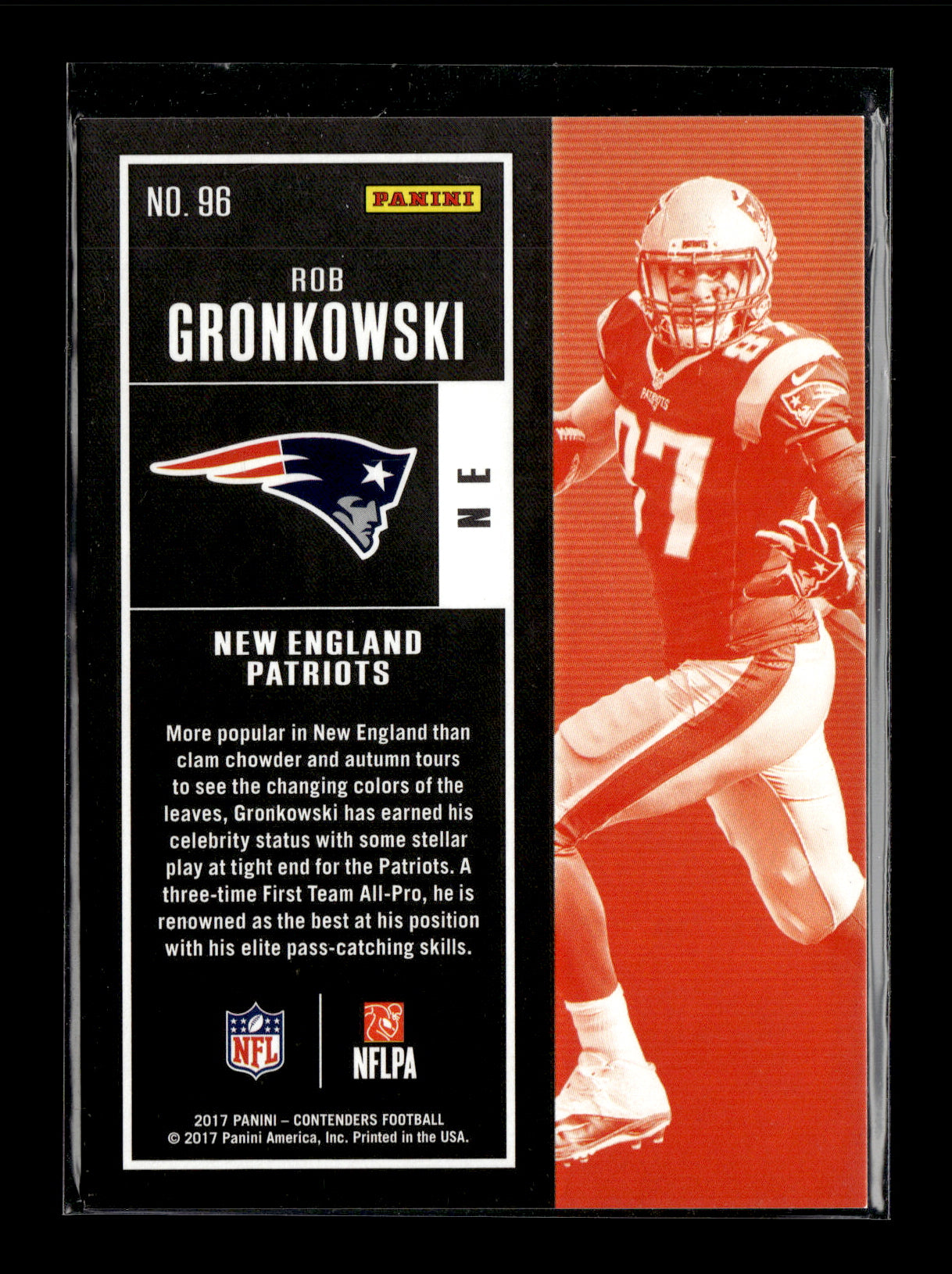2017 Panini Contenders Rob Gronkowski #96 Playoff Ticket #/249 New England Patriots