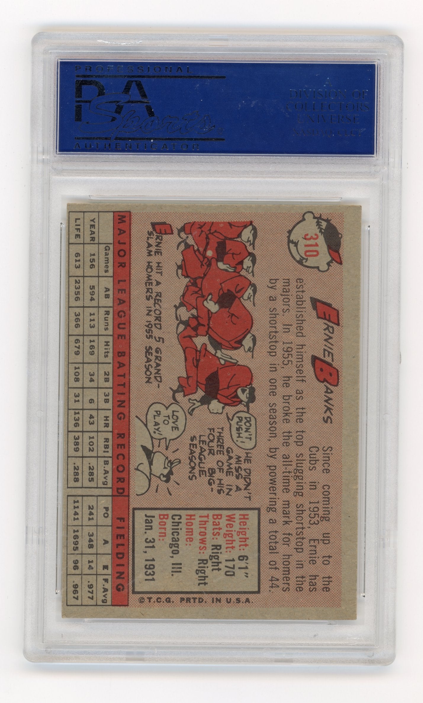 1958 Topps Ernie Banks #310 PSA 8