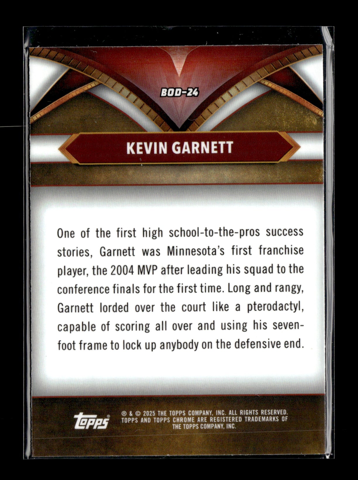 2024-25 Topps Chrome - Ball of Duty Kevin Garnett #BOD-24 Minnesota Timberwolves