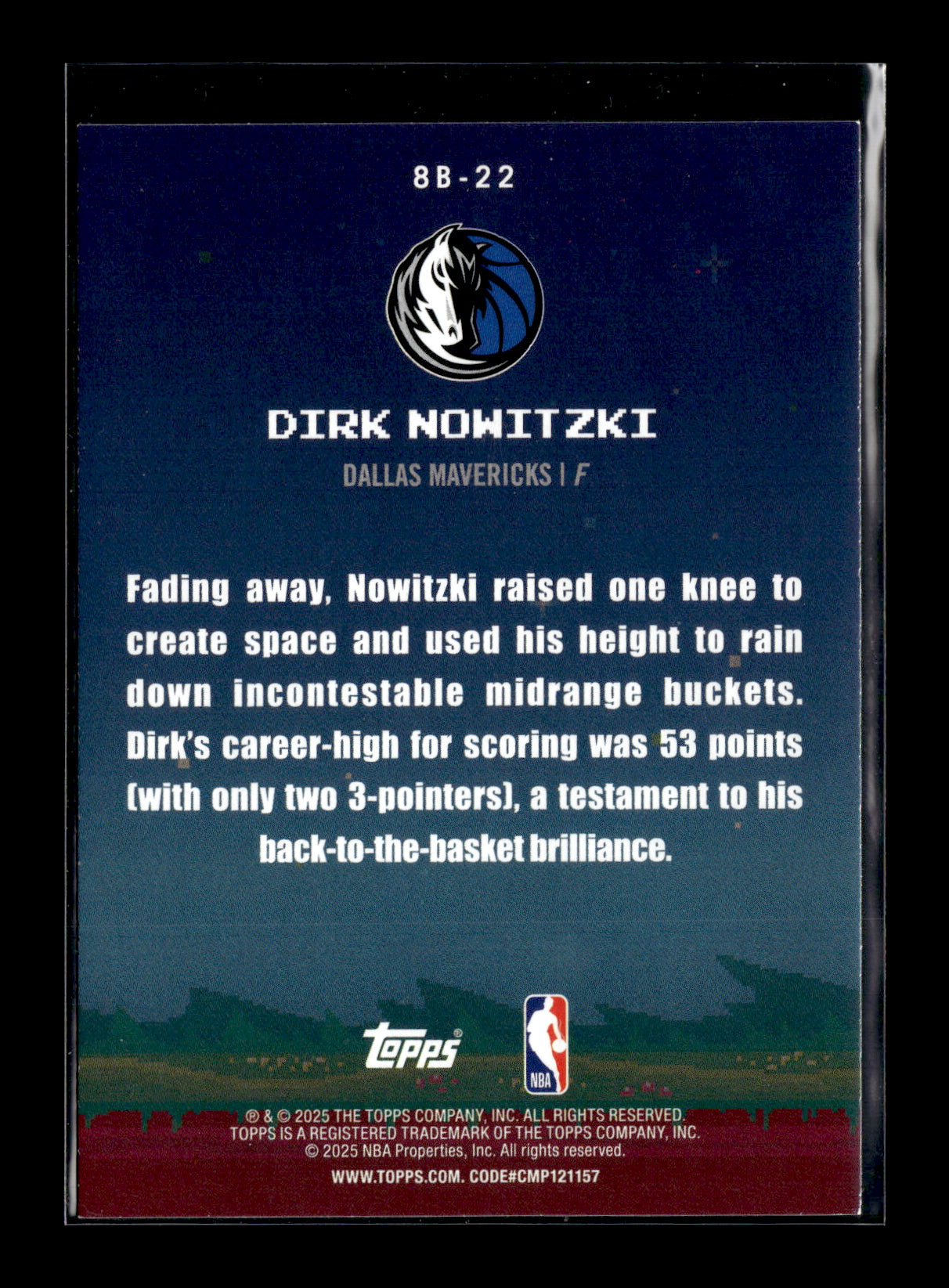 2025-26 Topps Dirk Nowitzki #8B-22 8-Bit Ballers Dallas Mavericks