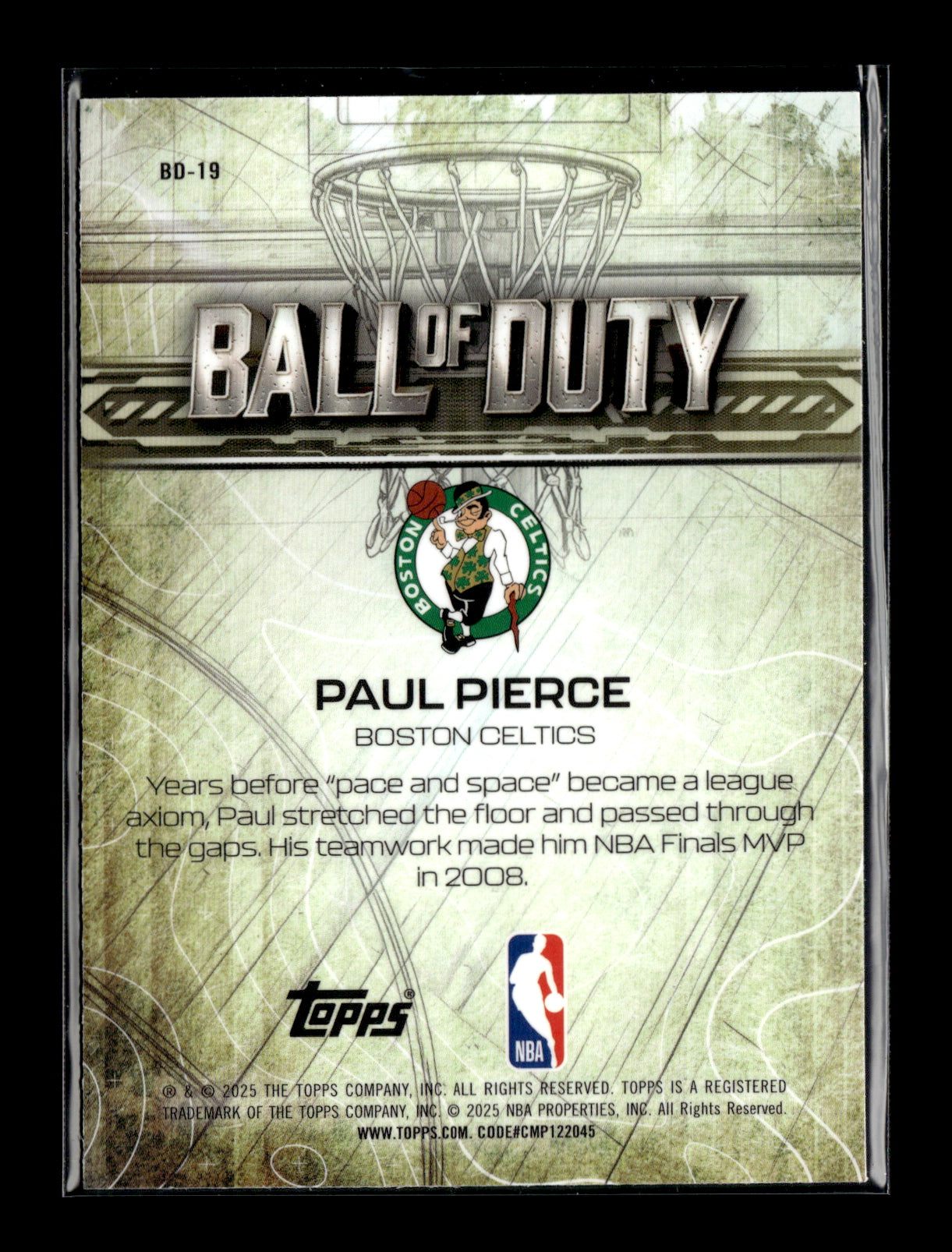 2025-26 Topps Chrome Paul Pierce #BD-19 Ball of Duty Boston Celtics
