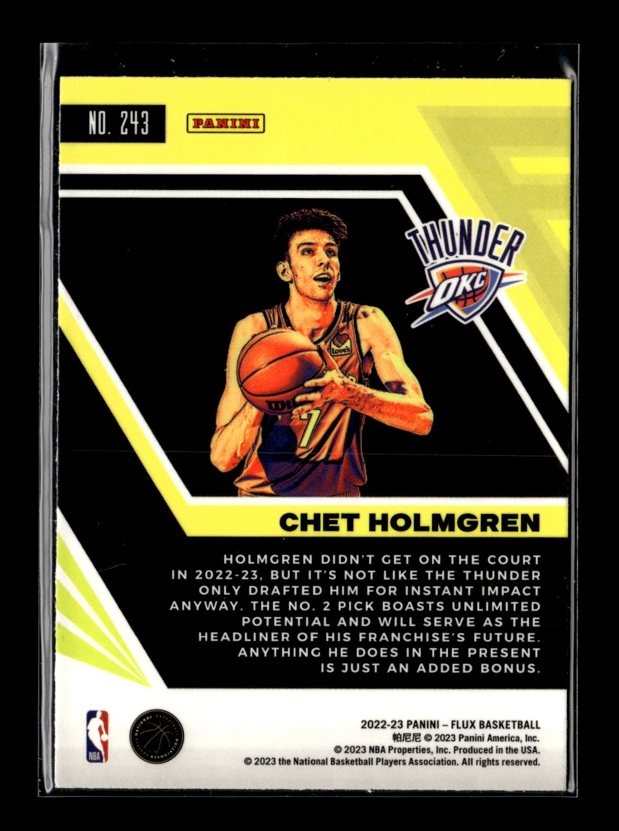 2022-23 Panini Flux Chet Holmgren #243 Oklahoma City Thunder