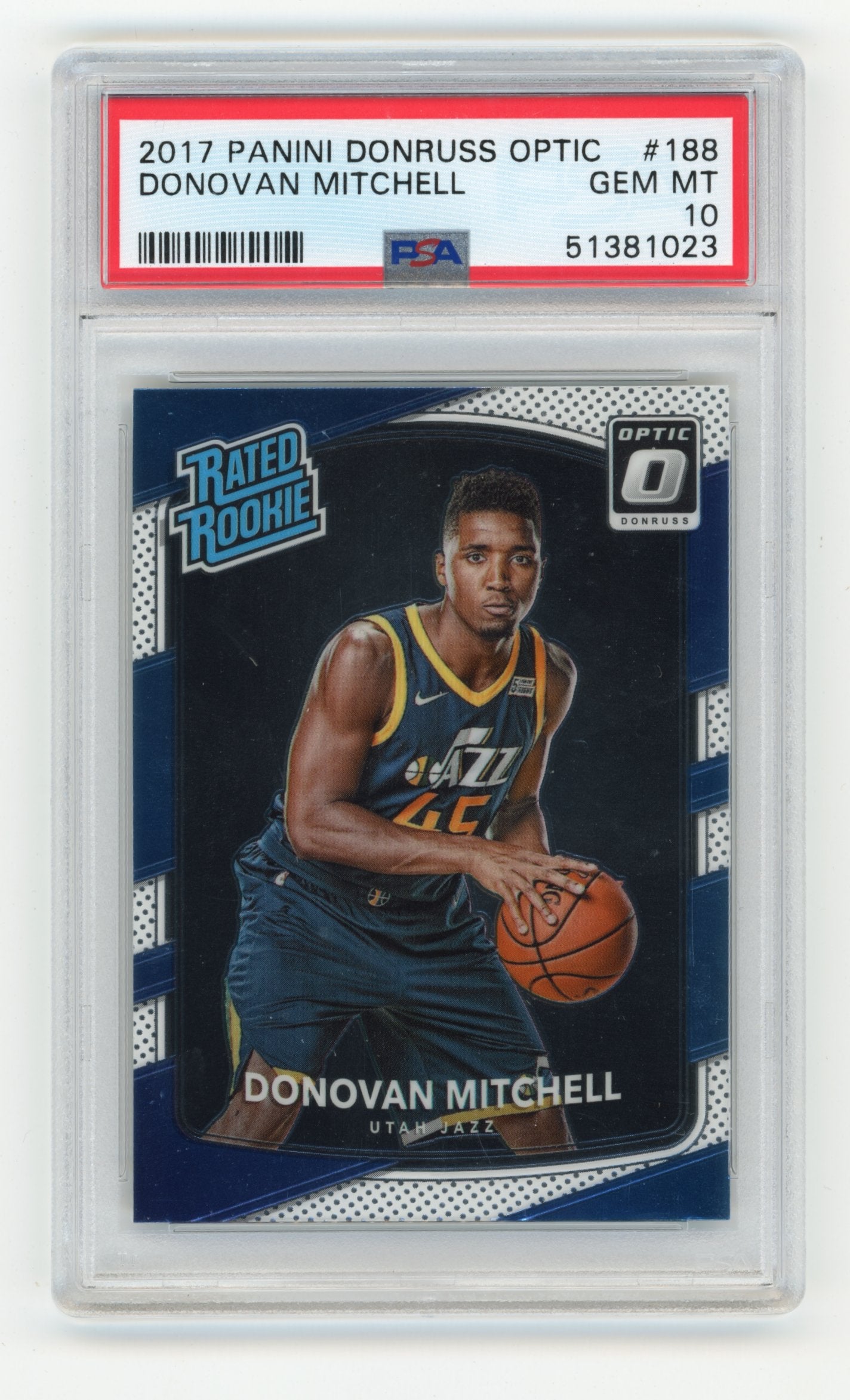 2017 Panini Donruss Optic #188 Donovan Mitchell PSA 10
