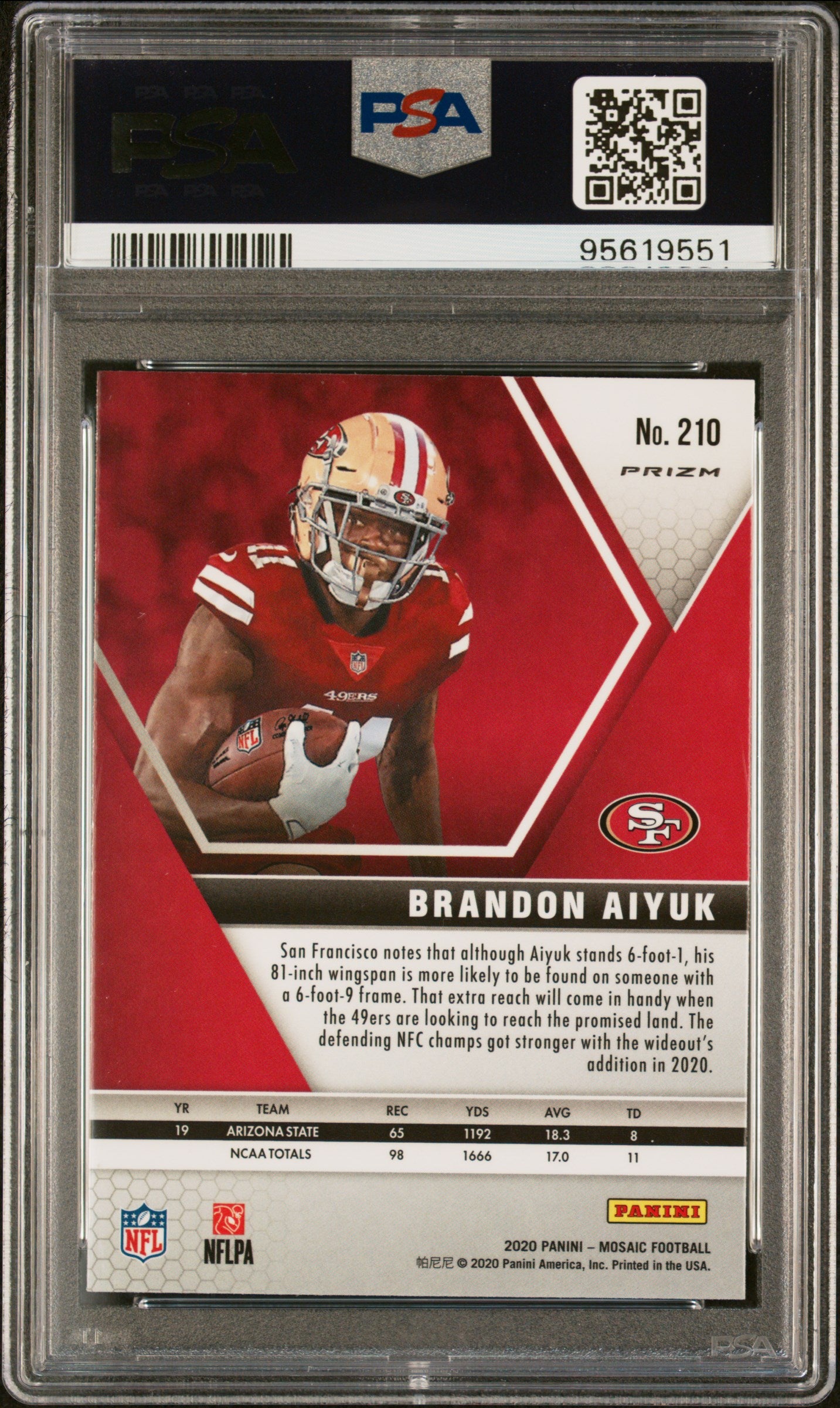 2020 Panini Mosaic #210 Brandon Aiyuk Reactive Gold PSA 10