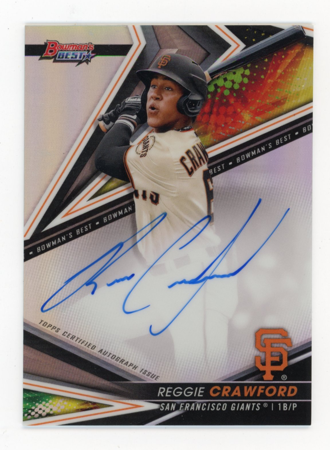 2022 Bowman's Best #B22-RC Reggie Crawford Best of 2022 Auto Refractor Giants