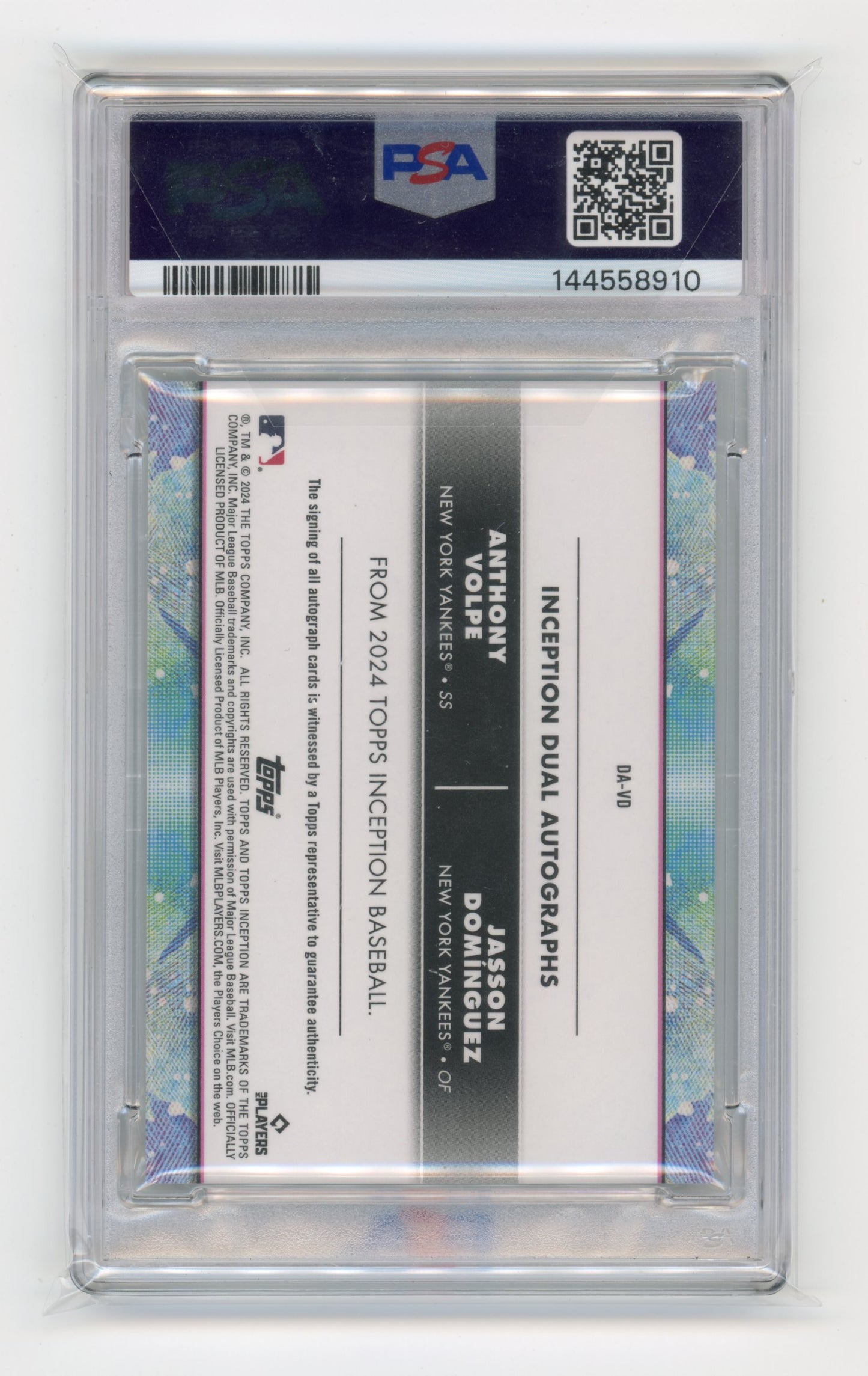 2024 Topps Inception Jasson Domínguez / Anthony Volpe #DA-VD Dual Autographs #/25 New York Yankees