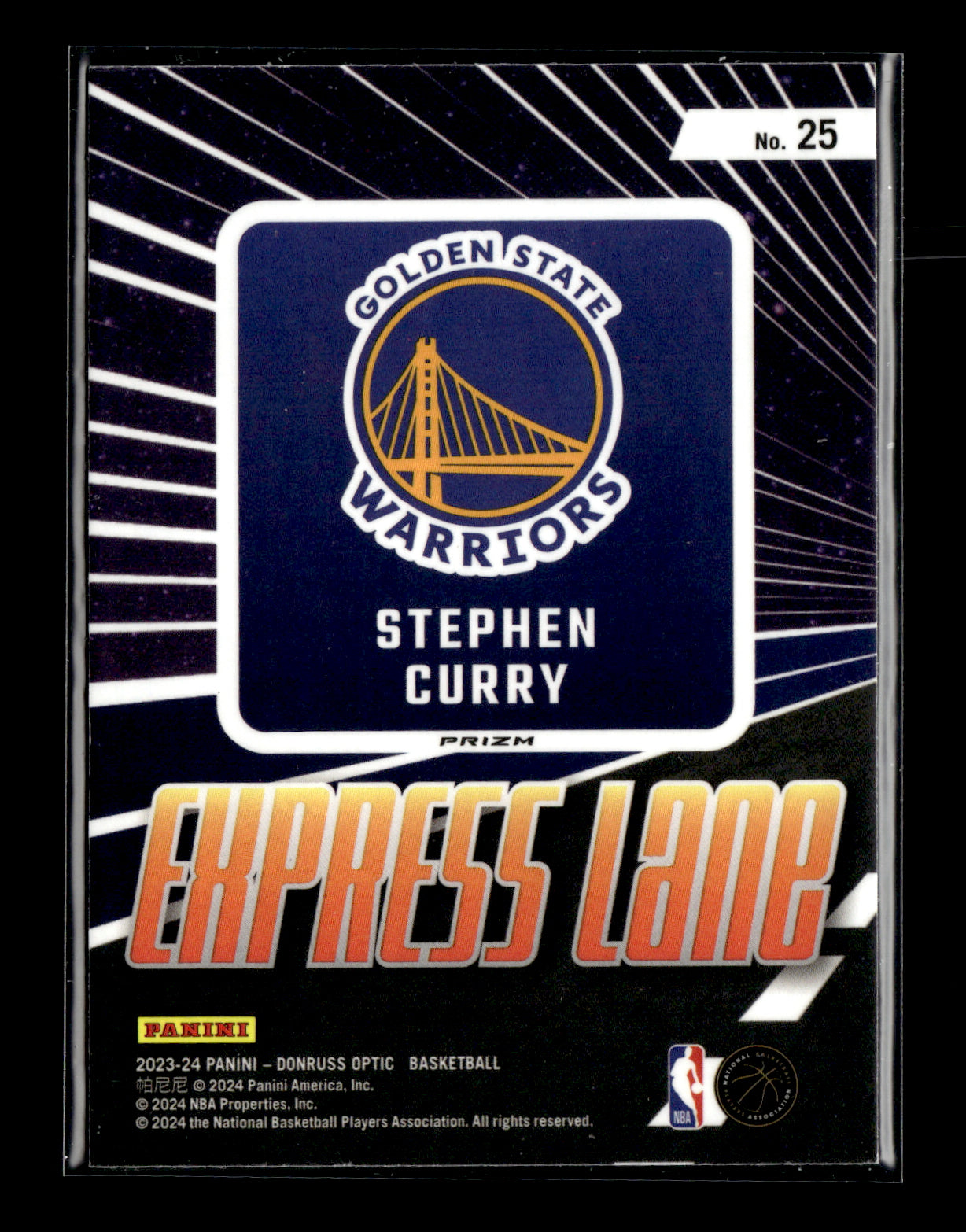 2023-24 Donruss Optic Stephen Curry #25 Express Lane Purple