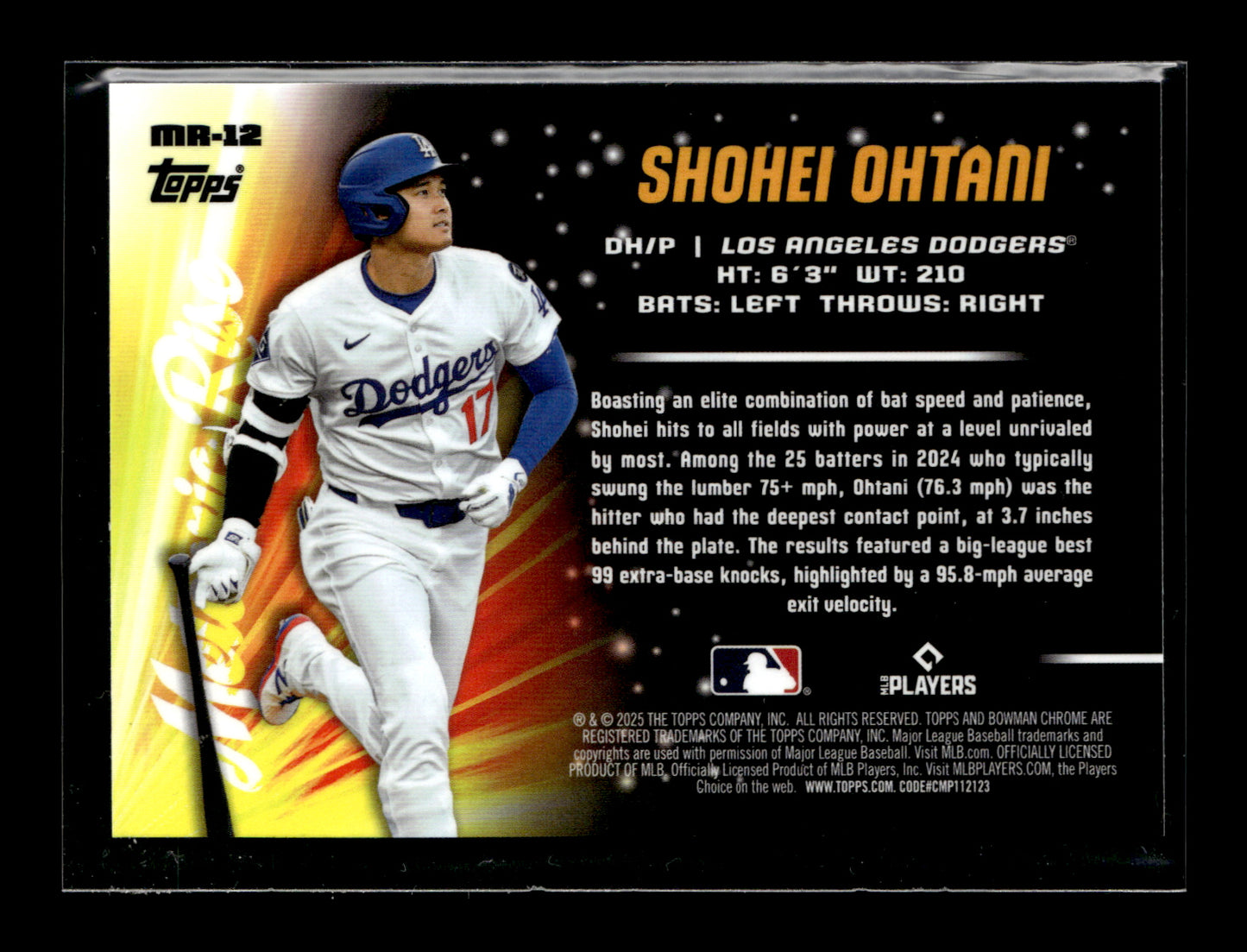 2025 Bowman Chrome Shohei Ohtani #MR-12 Meteoric Rise Los Angeles Dodgers
