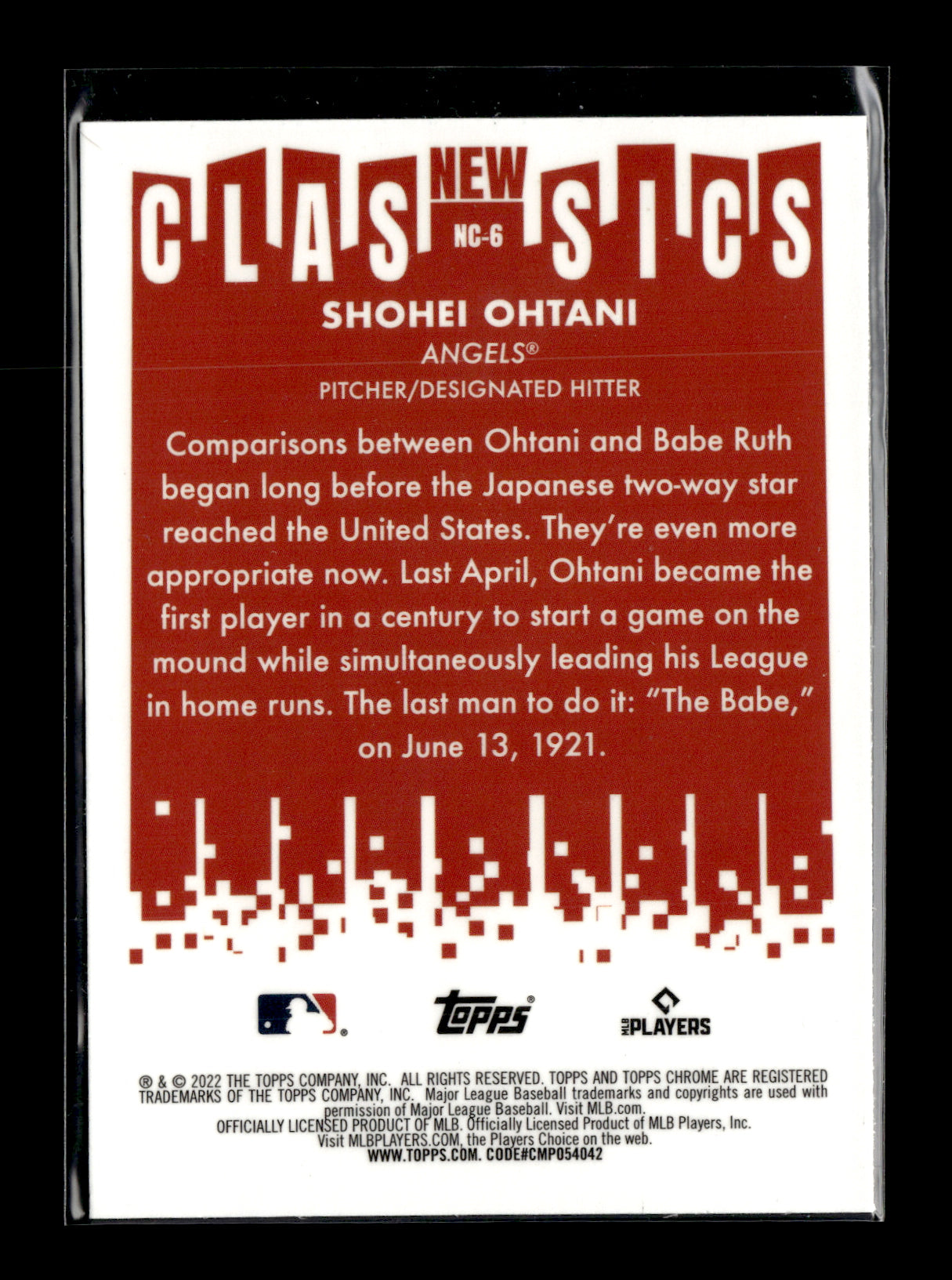 2022 Topps Chrome Shohei Ohtani #NC-6 New Classics Los Angeles Angels