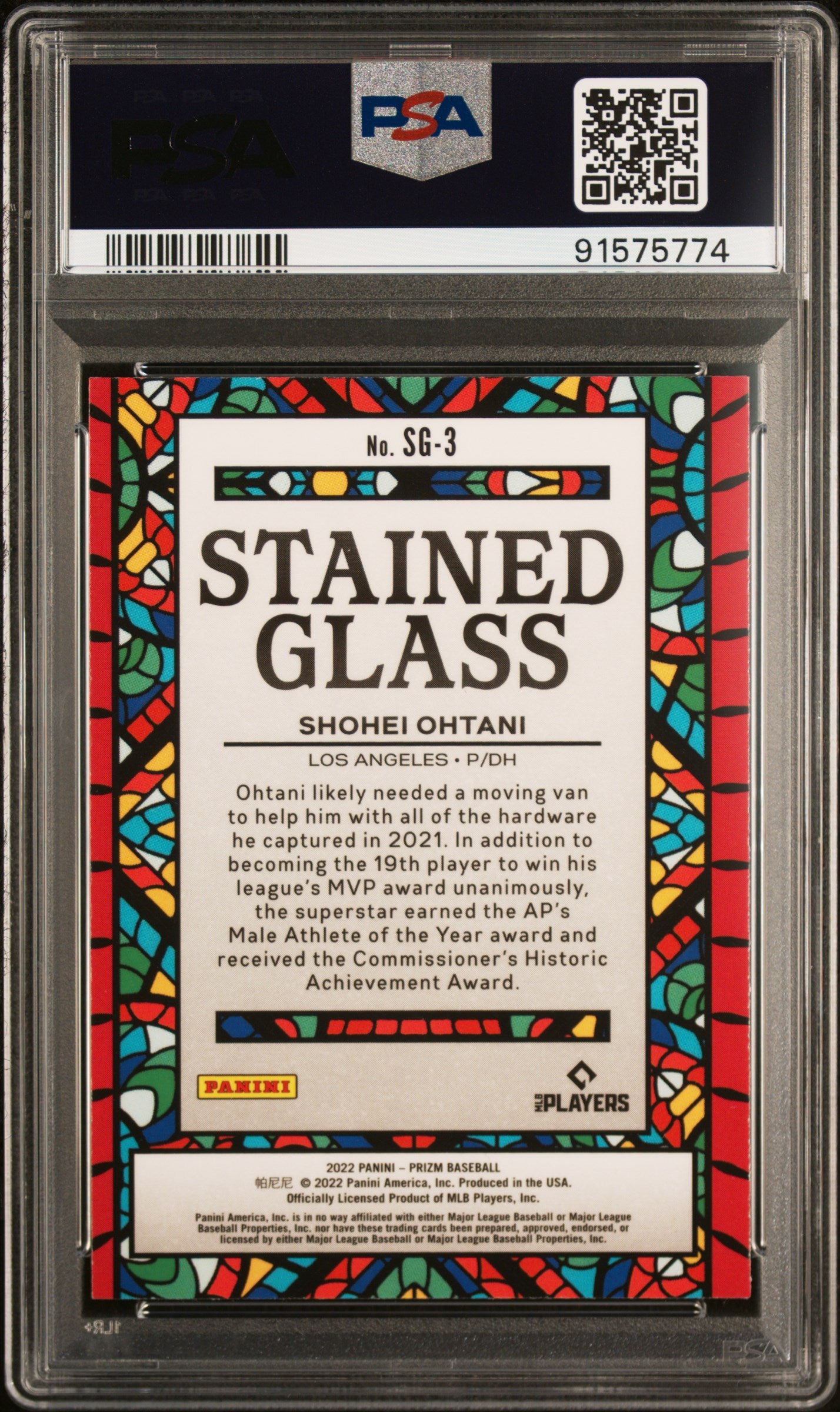 2022 Panini Prizm Shohei Ohtani #SG-3 Stained Glass PSA 10 Los Angeles Angels