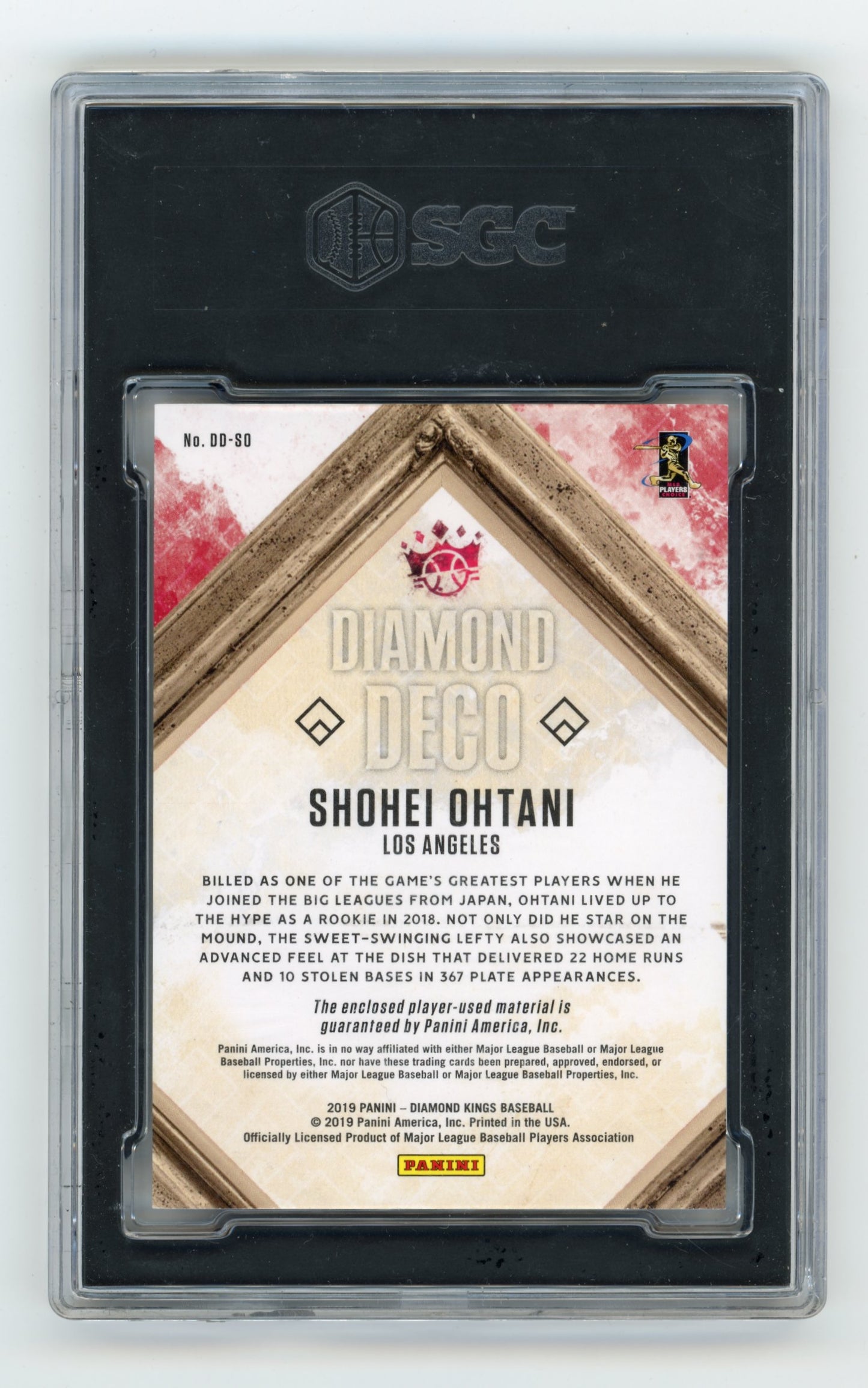 2019 Panini Diamond Kings Shohei Ohtani #DD-SO Diamond Deco Los Angeles Angels