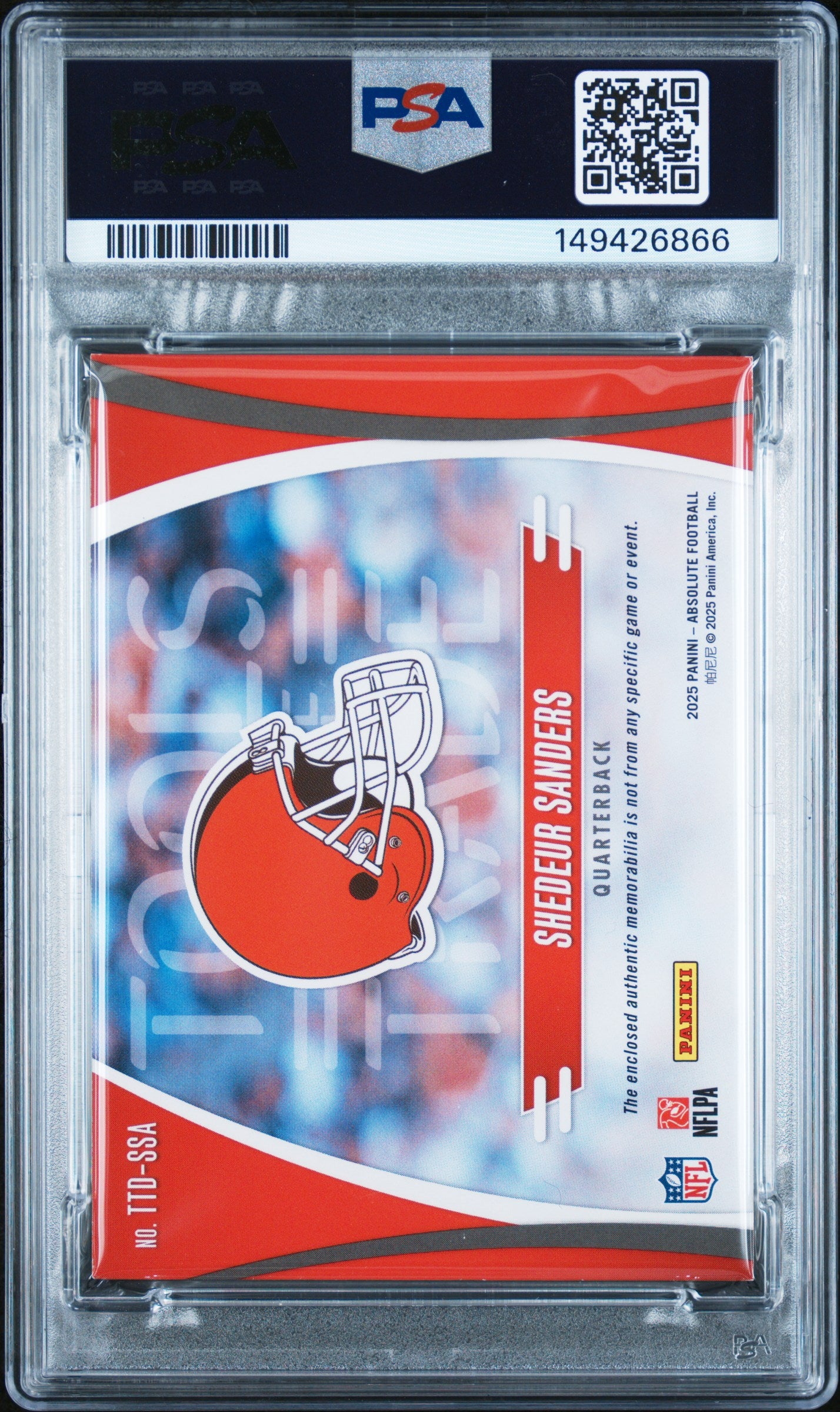 2025 Panini Absolute Shedeur Sanders #TTD-SSI Tools of the Trade Double #/249 PSA 6 Cleveland Browns