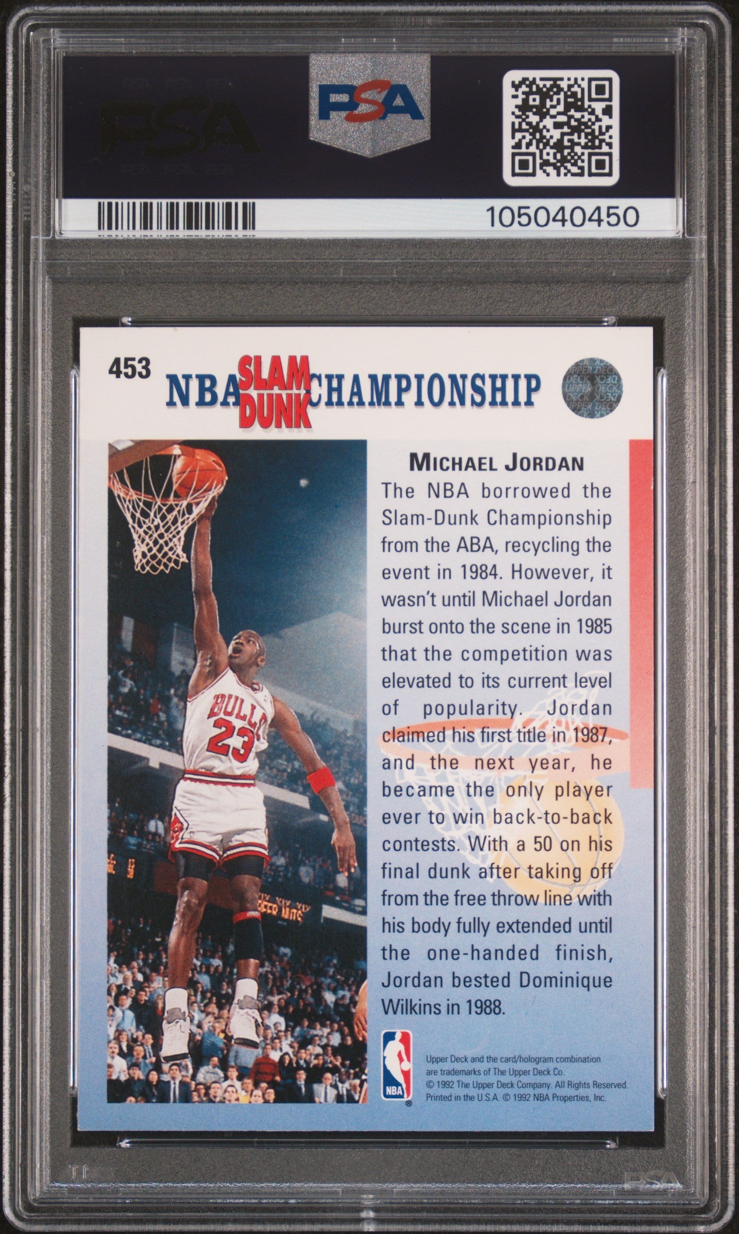 1992-93 Upper Deck Michael Jordan #453 PSA 8 Chicago Bulls
