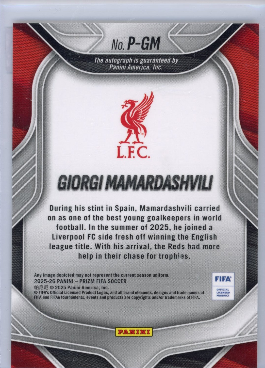 2025 #PGM Giorgi Mamardashvili Prizm fifa penmanship