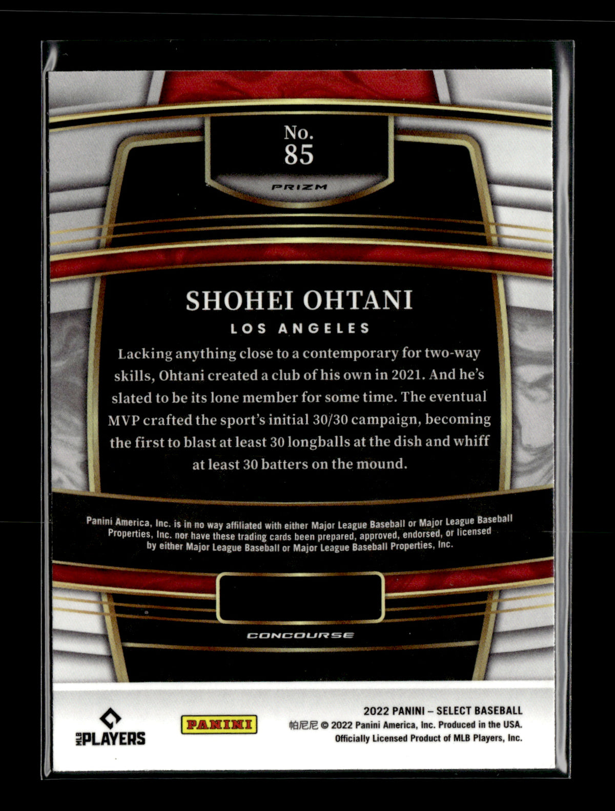 2020 Panini Select Shohei Ohtani #112 Scope Los Angeles Angels