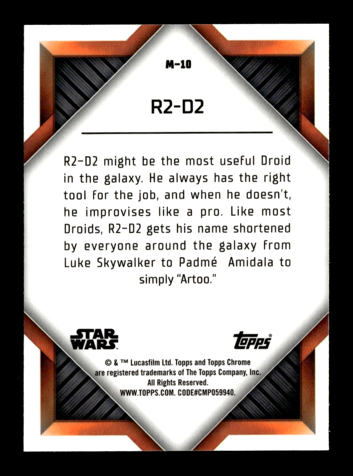 2023 Topps Chrome Star Wars R2-D2 #M-10 Monikers