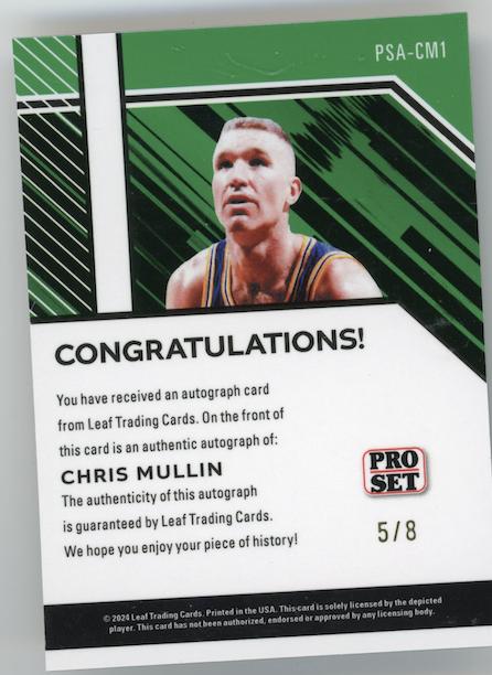 2024 Leaf Collective - Pro Set Auto Shimmer Orange Chris Mullin #PSA-CM1 #/8