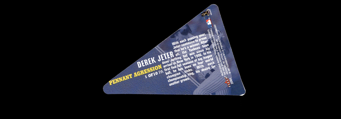 2001 Fleer Genuine Derek Jeter #1 PA Pennant Aggression New York Yankees