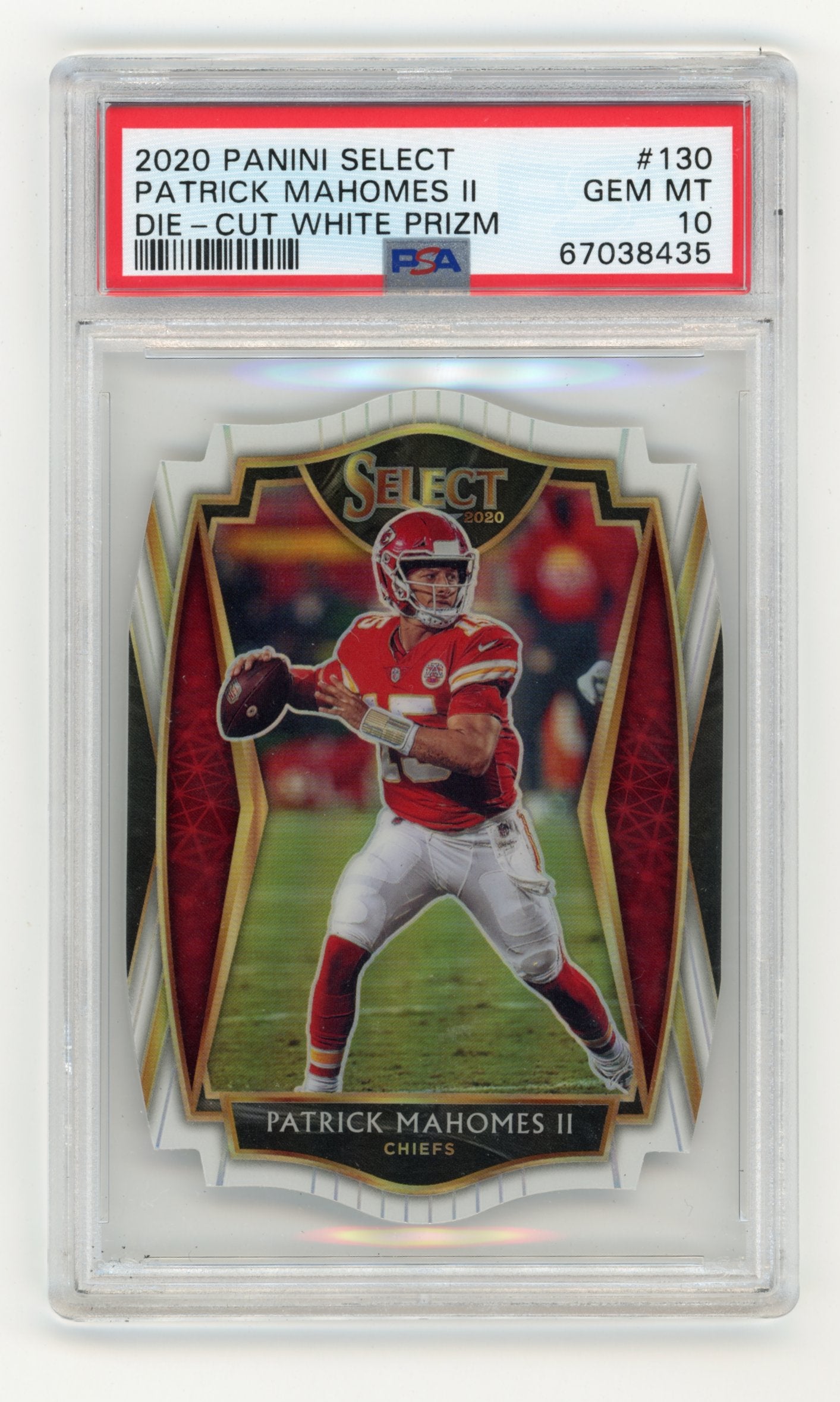 2020 Panini Select Patrick Mahomes ii #130 Die-Cut White Prizm PSA 10 Chiefs