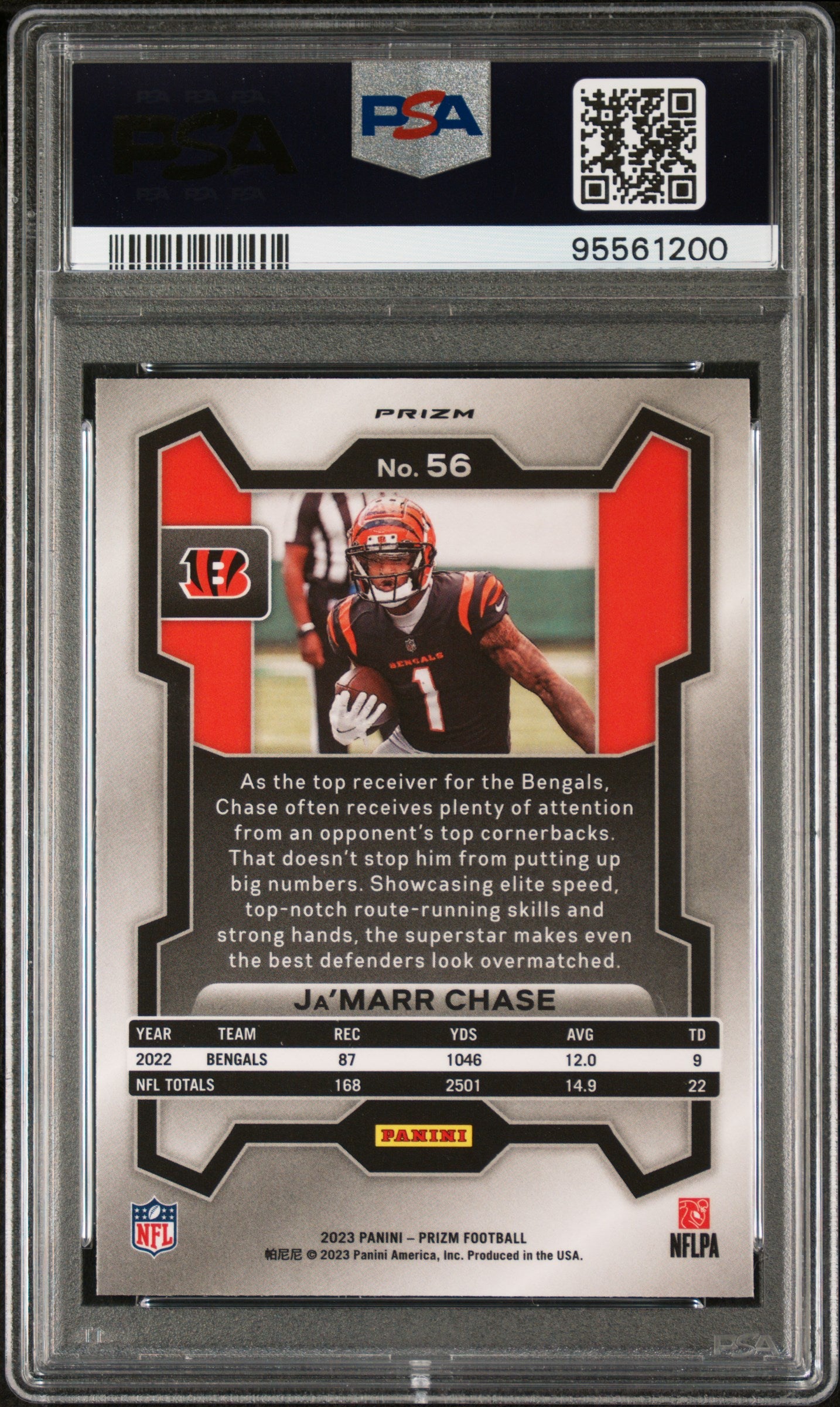 2023 Panini Prizm Ja'Marr Chase #56 Neon Green Pulsar PSA 10 Bengals