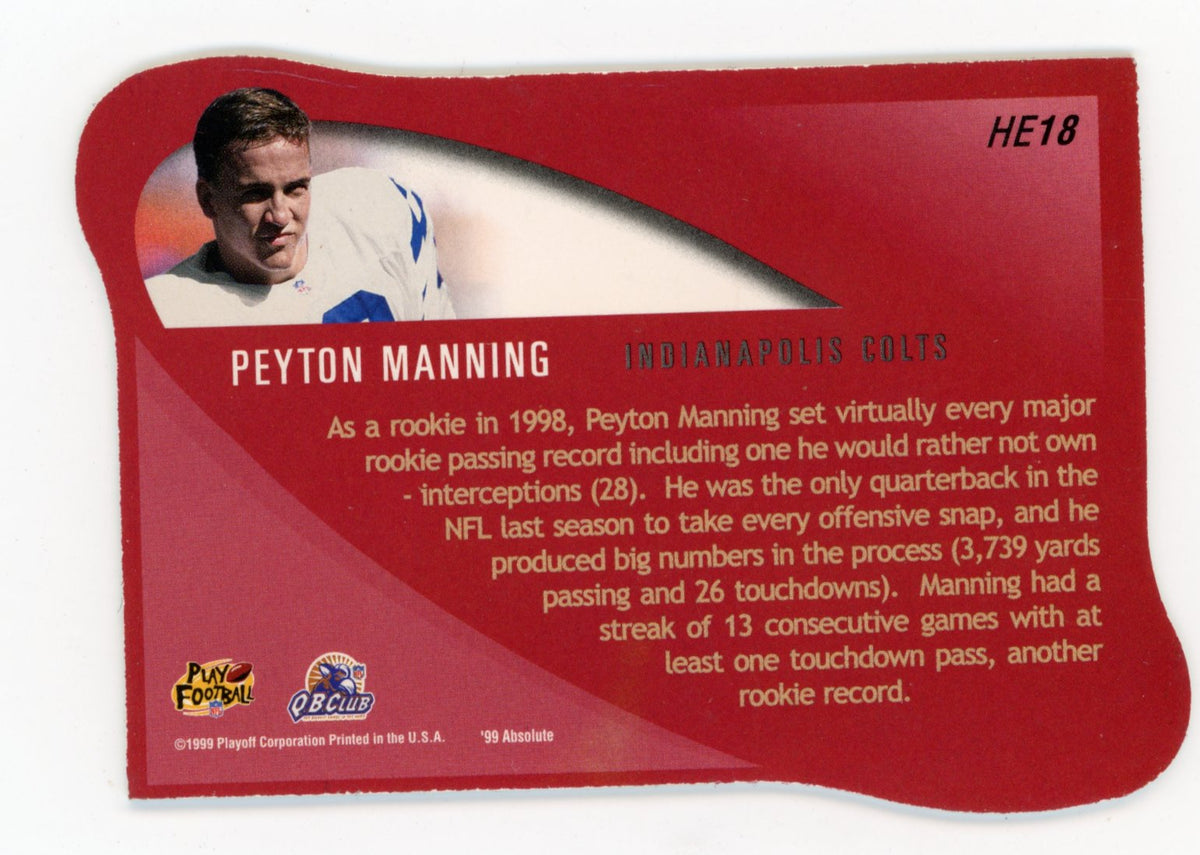 1999 Playoff Absolute SSD Peyton Manning #HE18 Heroes Indianapolis Colts