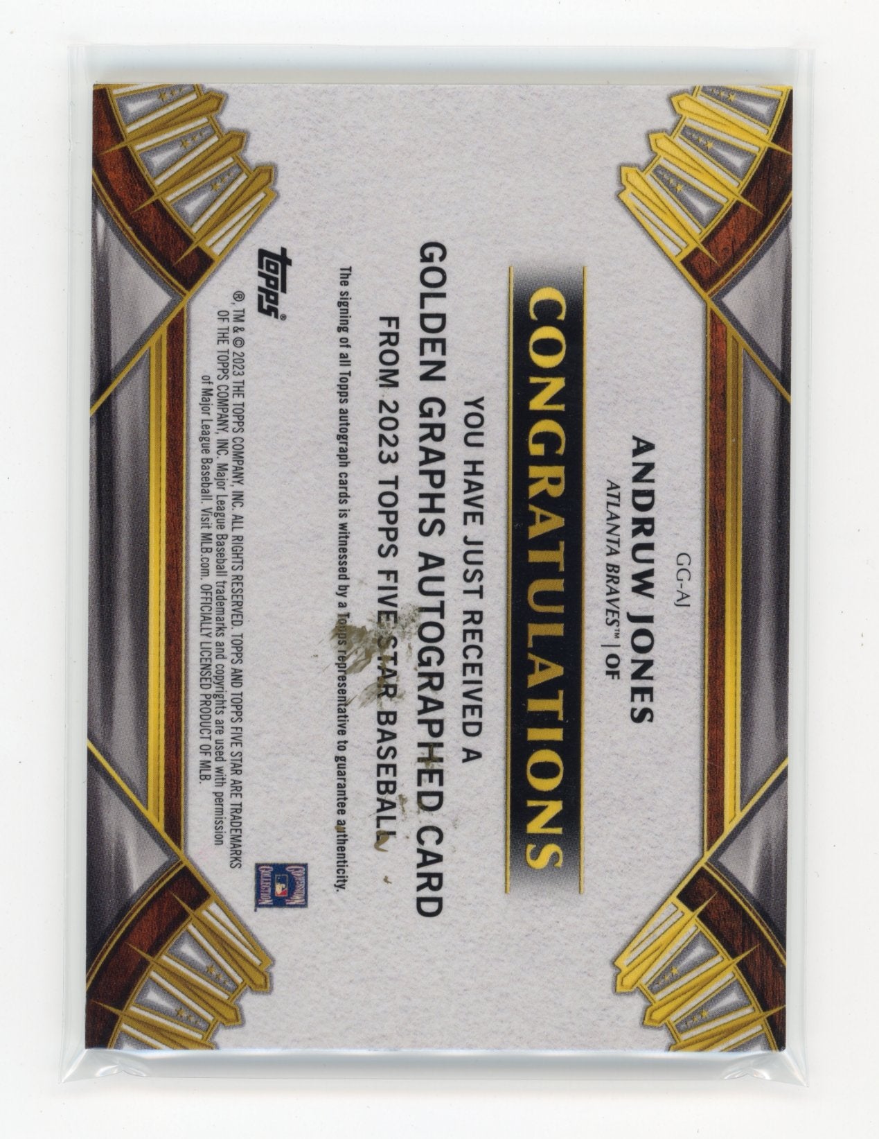 2023 Topps Five Star Andruw Jones #GG-AJ Five Star Golden Graphs Autographs /25