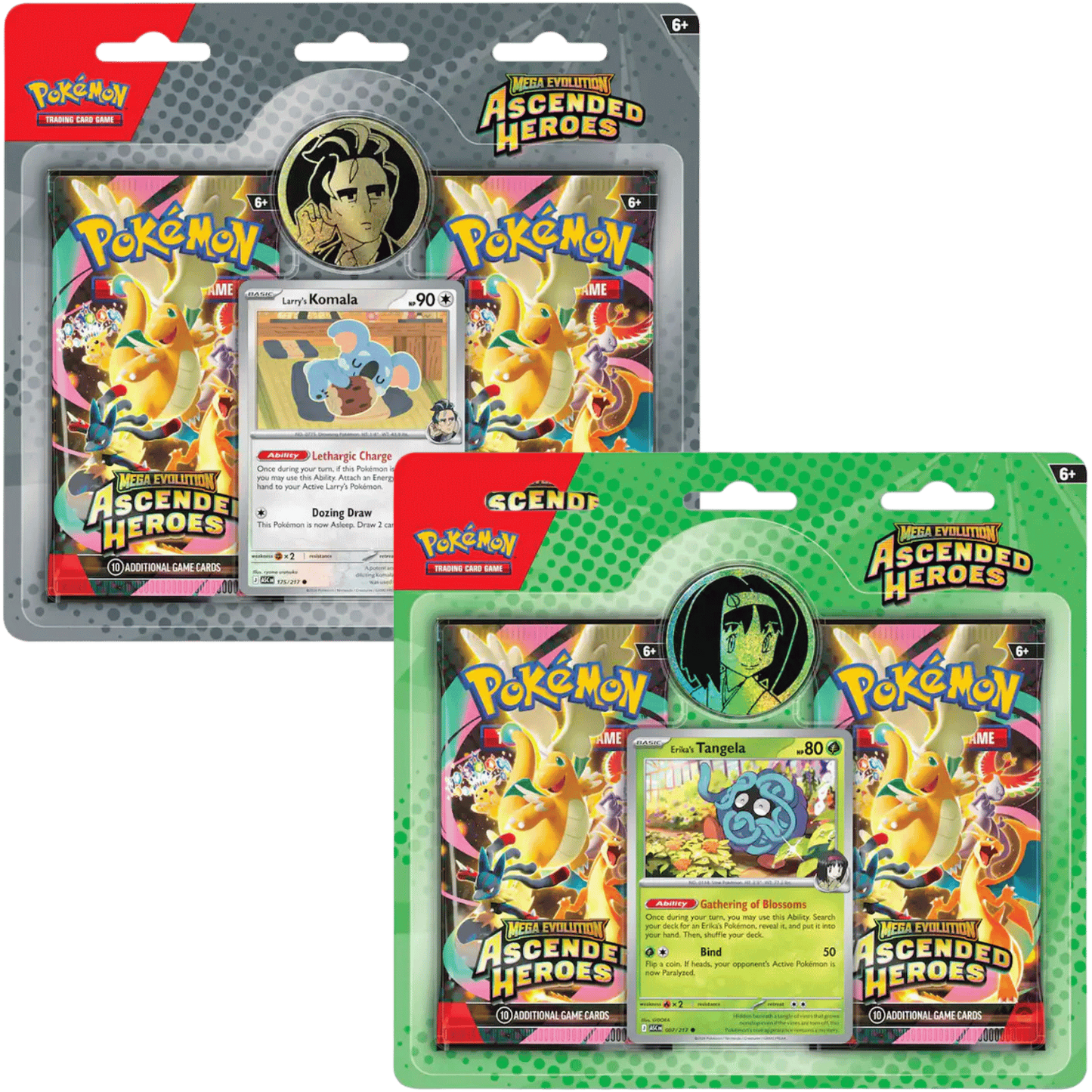 Pokemon Mega Evolution Ascended Heroes Collection Erika/Larry 2 Pack Blister