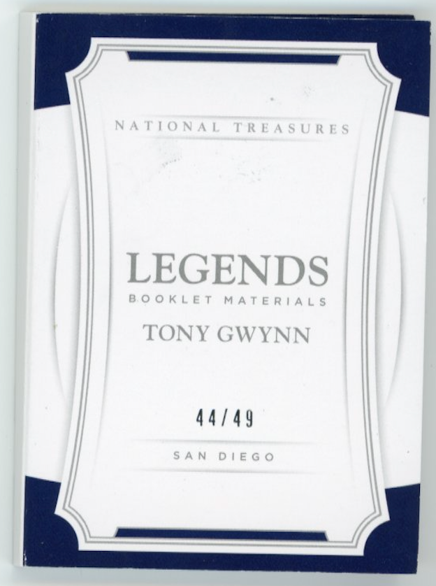 2017 Panini National Treasures Booklet Tony Gwynn #LBMT-TG - #/49 Triple Patch Padres