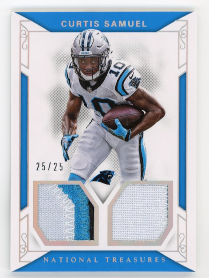 2017 Panini National Treasures Curtis Samuel #4 - #/25 Dual Patch Panthers